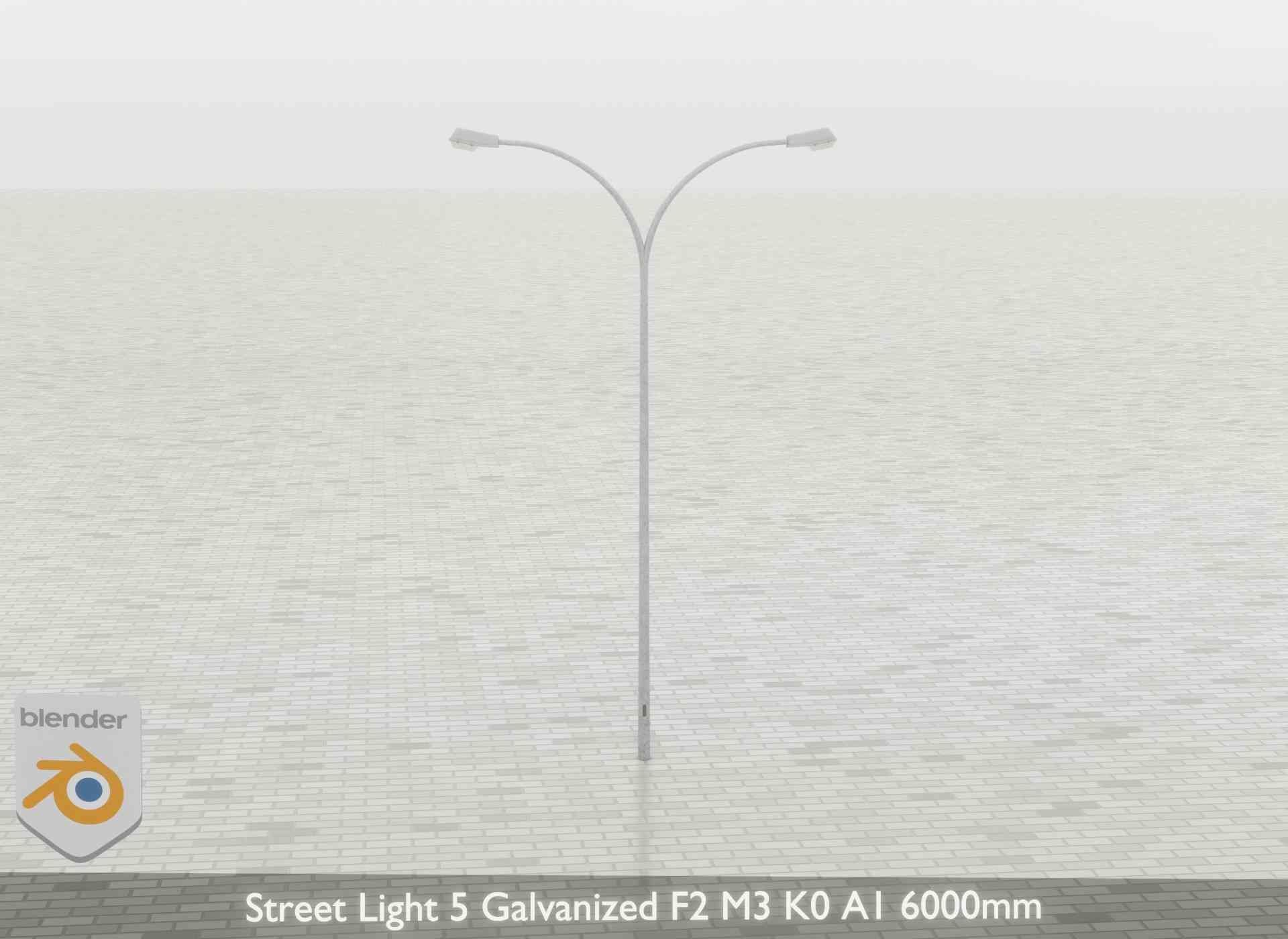 Street Light 5 Galvanized F2 M3 K0 A1 6000mm Low-poly 3D model_39