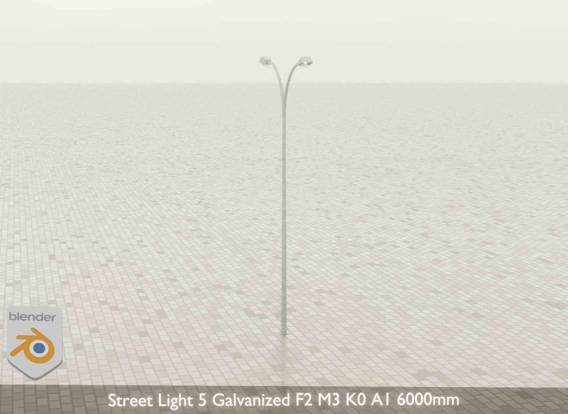 Street Light 5 Galvanized F2 M3 K0 A1 6000mm Low-poly 3D model_32