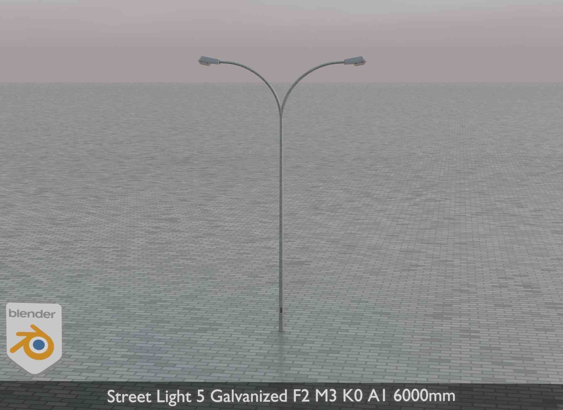 Street Light 5 Galvanized F2 M3 K0 A1 6000mm Low-poly 3D model_53