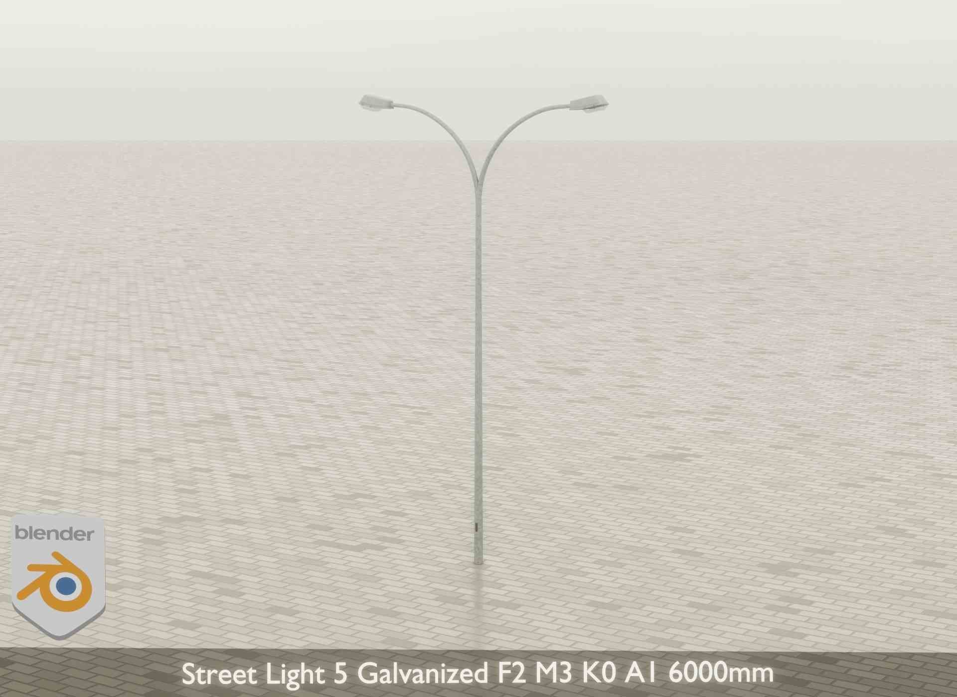 Street Light 5 Galvanized F2 M3 K0 A1 6000mm Low-poly 3D model_29