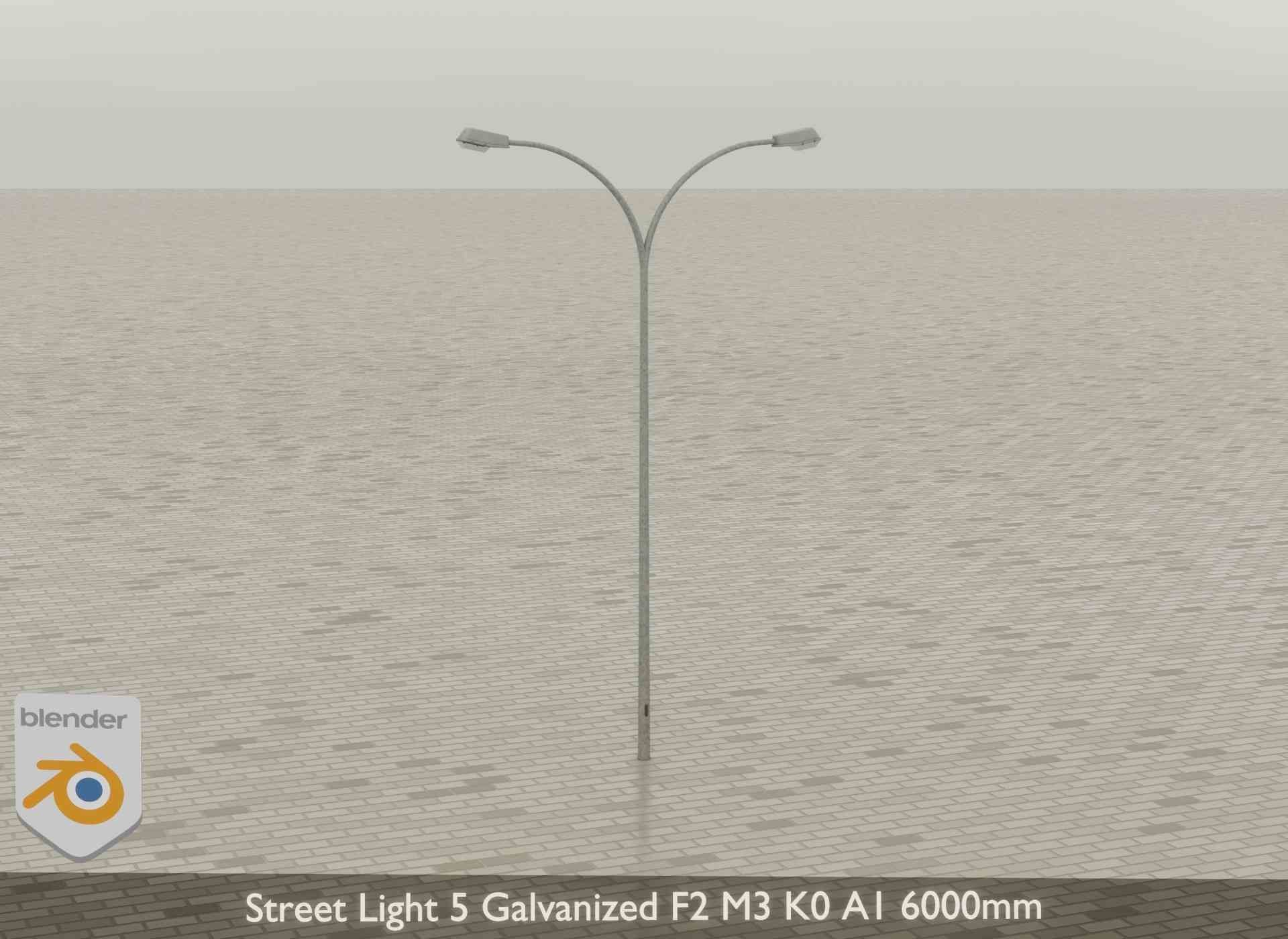 Street Light 5 Galvanized F2 M3 K0 A1 6000mm Low-poly 3D model_25