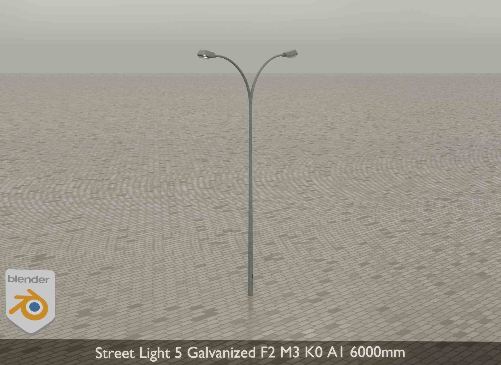 Street Light 5 Galvanized F2 M3 K0 A1 6000mm Low-poly 3D model_23