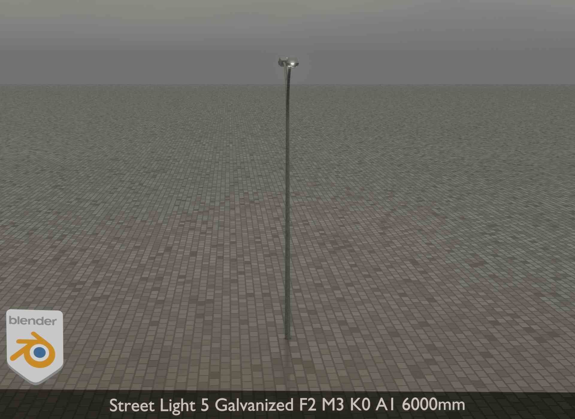 Street Light 5 Galvanized F2 M3 K0 A1 6000mm Low-poly 3D model_20