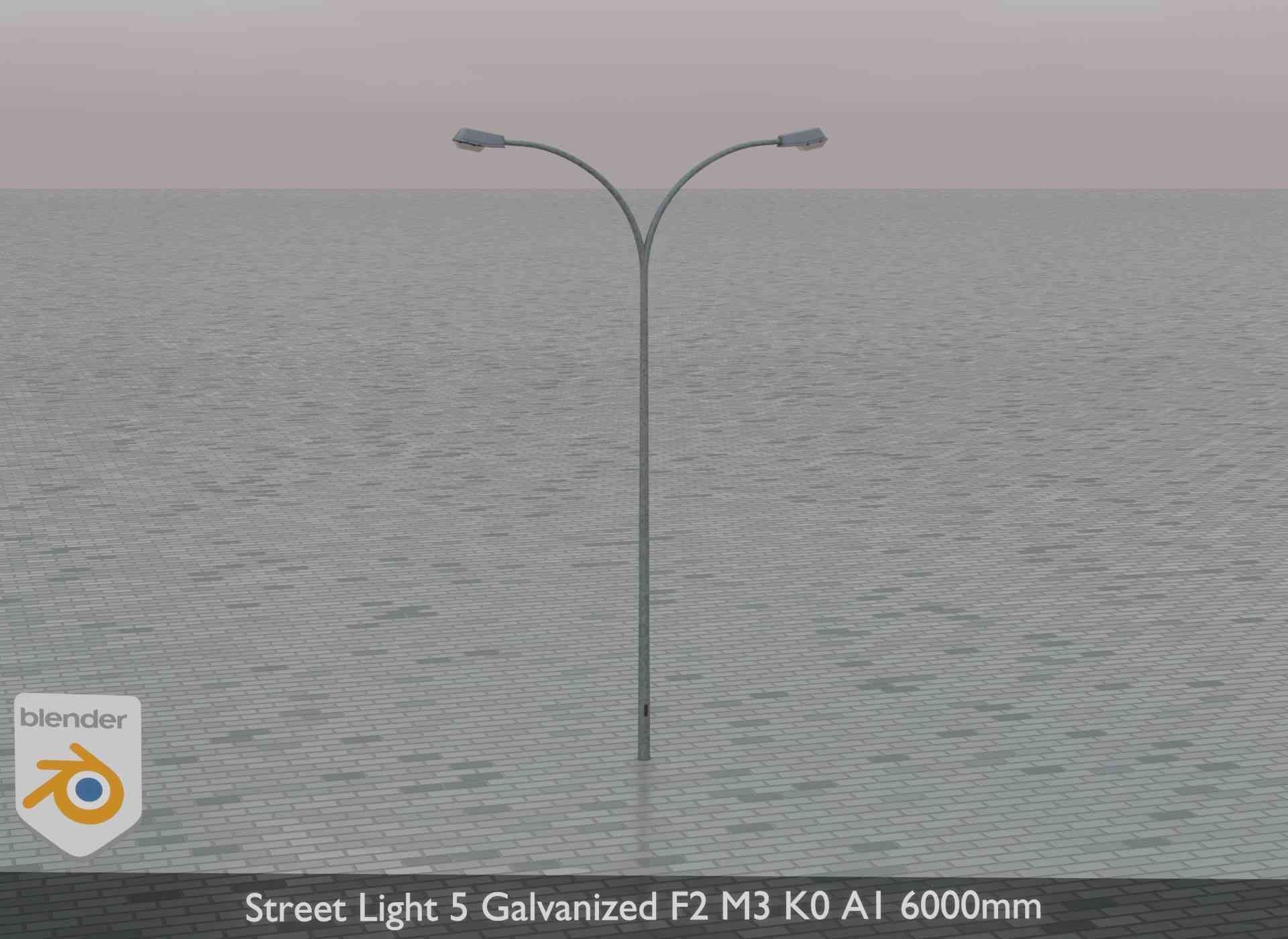 Street Light 5 Galvanized F2 M3 K0 A1 6000mm Low-poly 3D model_51