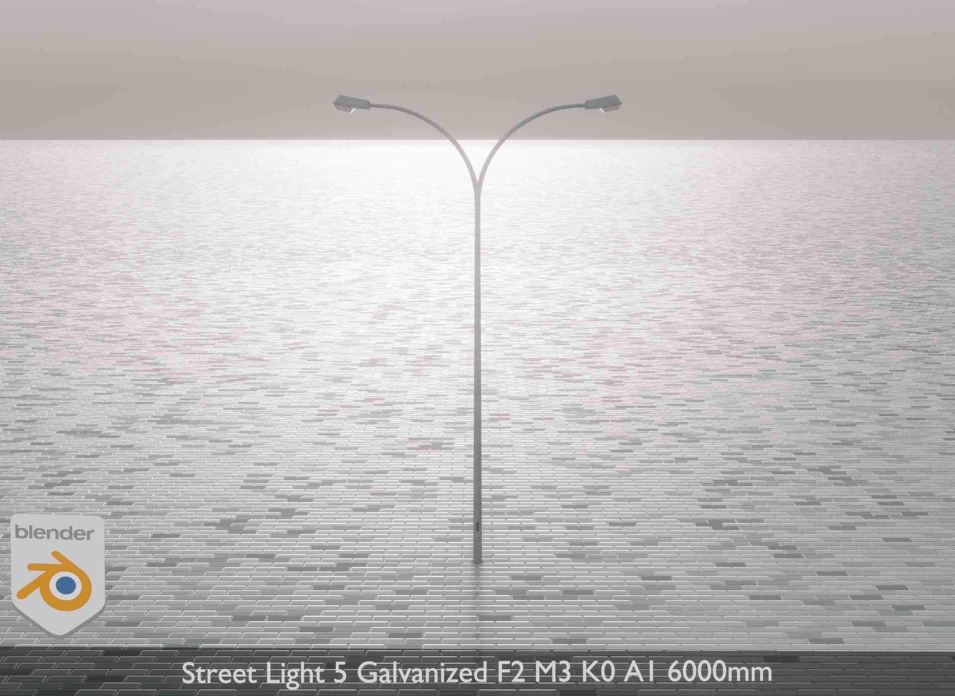 Street Light 5 Galvanized F2 M3 K0 A1 6000mm Low-poly 3D model_1