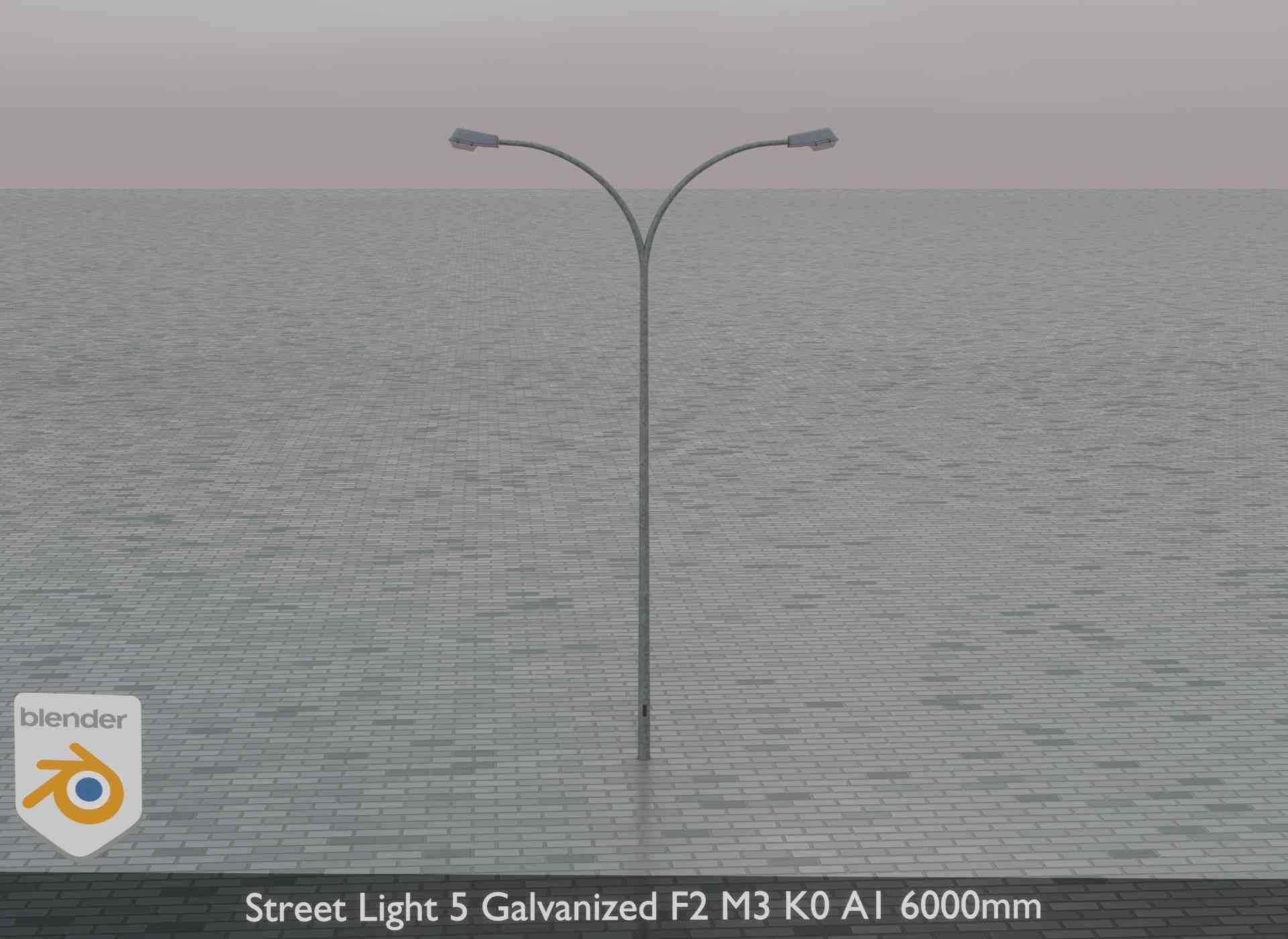 Street Light 5 Galvanized F2 M3 K0 A1 6000mm Low-poly 3D model_52