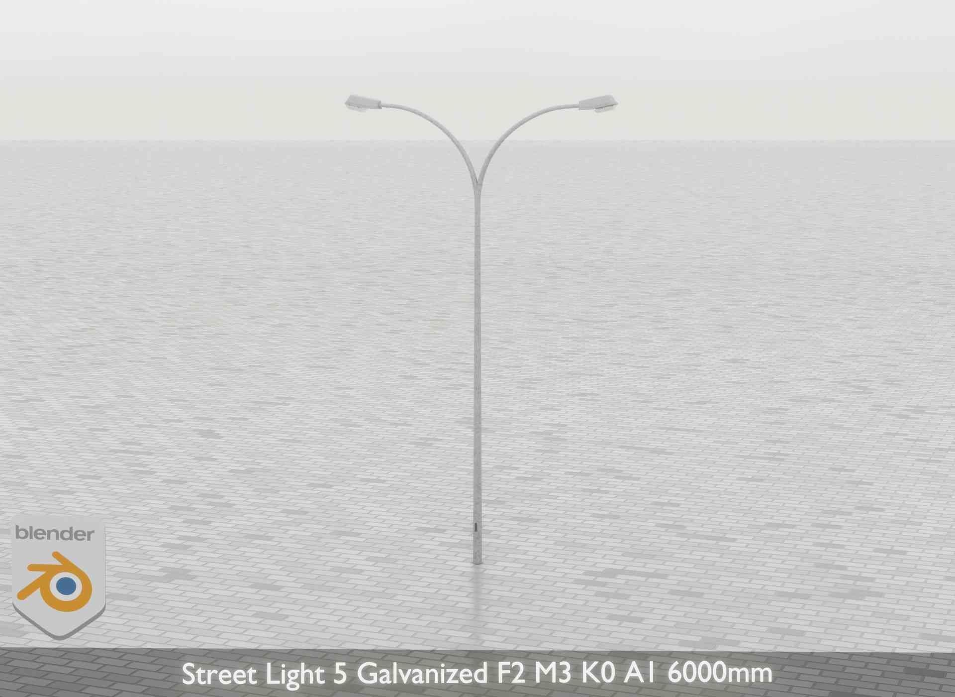 Street Light 5 Galvanized F2 M3 K0 A1 6000mm Low-poly 3D model_41