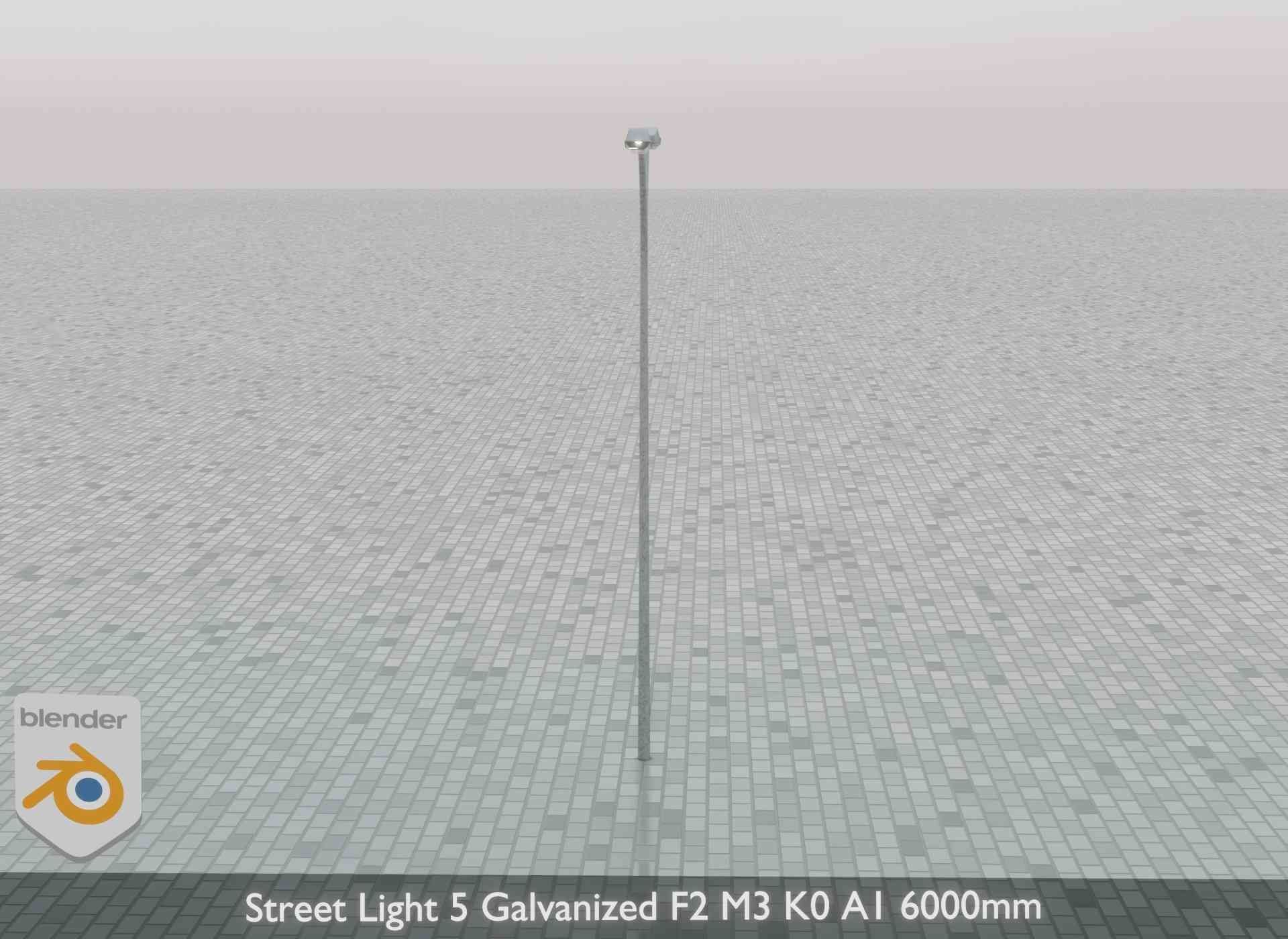 Street Light 5 Galvanized F2 M3 K0 A1 6000mm Low-poly 3D model_46