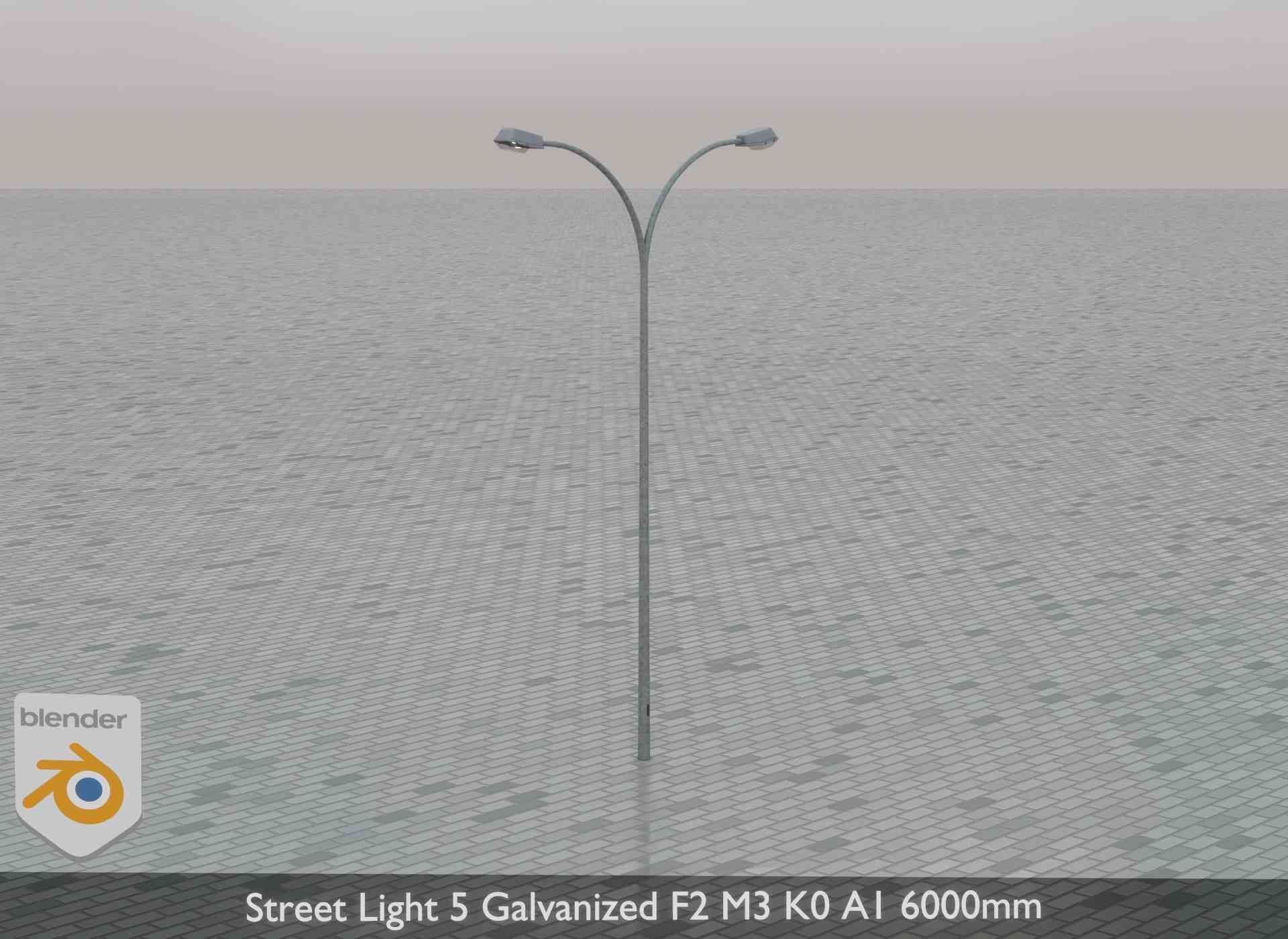 Street Light 5 Galvanized F2 M3 K0 A1 6000mm Low-poly 3D model_49