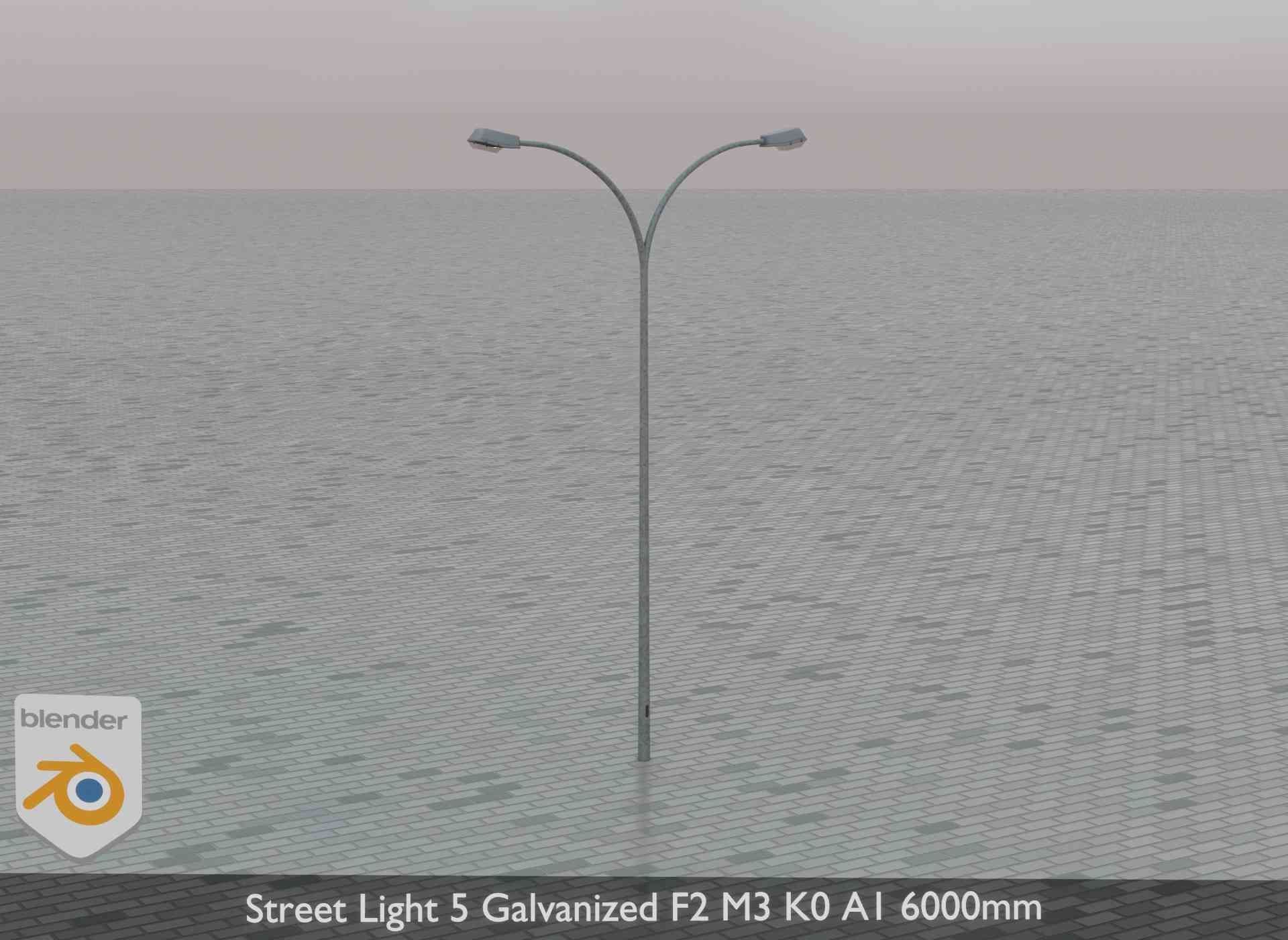 Street Light 5 Galvanized F2 M3 K0 A1 6000mm Low-poly 3D model_50