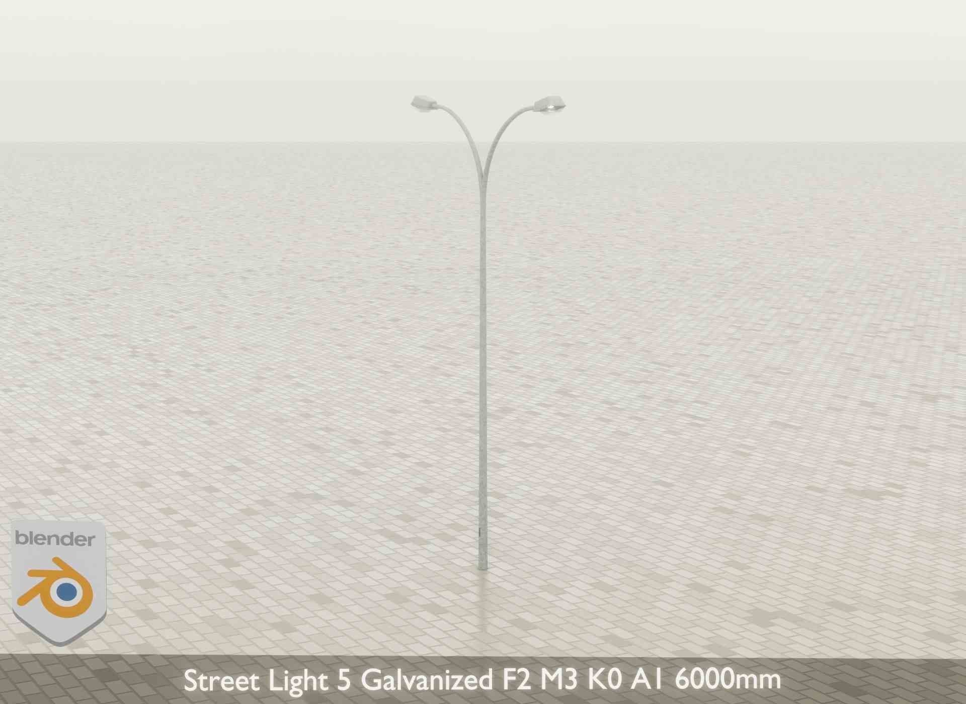 Street Light 5 Galvanized F2 M3 K0 A1 6000mm Low-poly 3D model_31