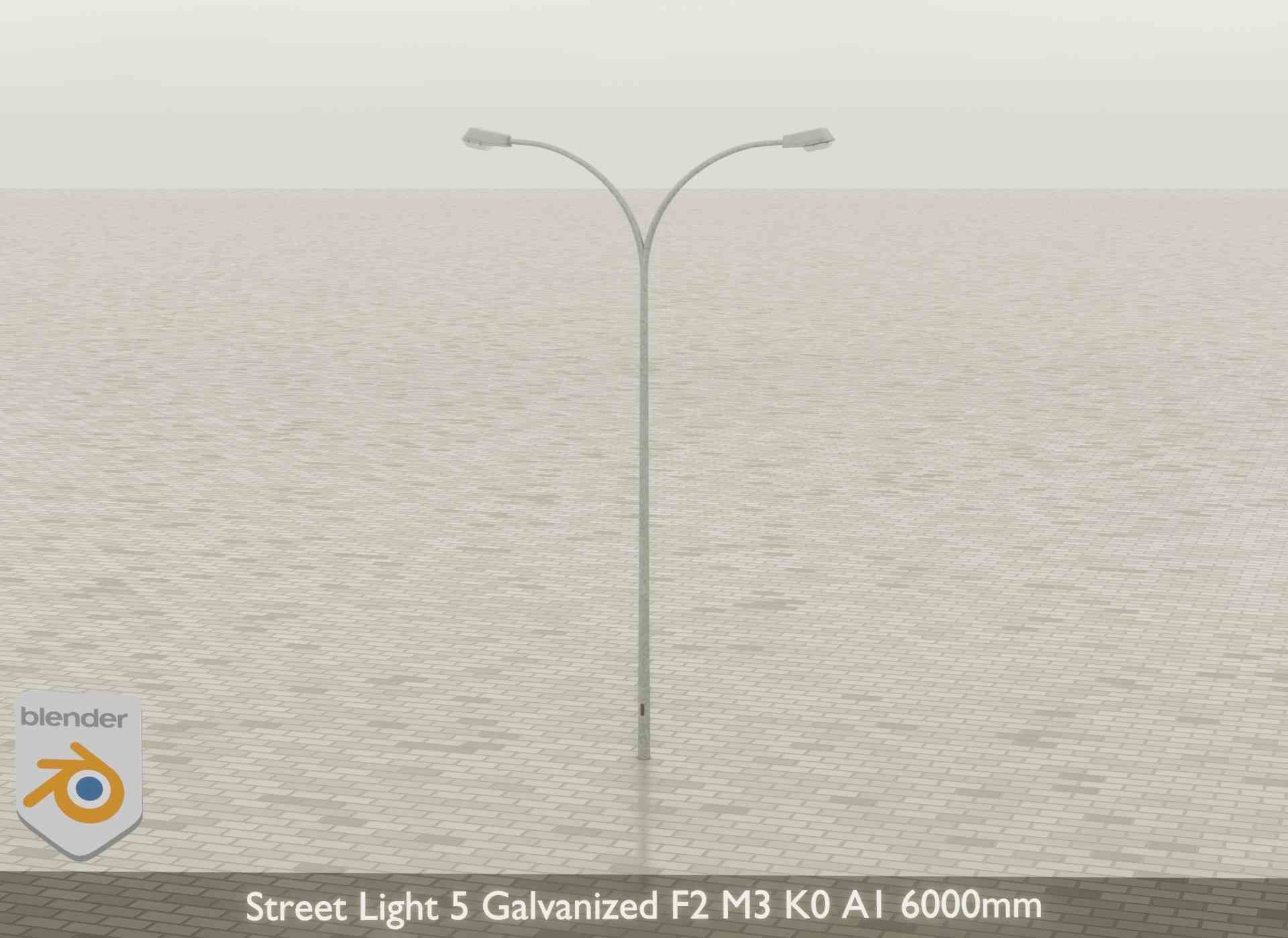 Street Light 5 Galvanized F2 M3 K0 A1 6000mm Low-poly 3D model_28