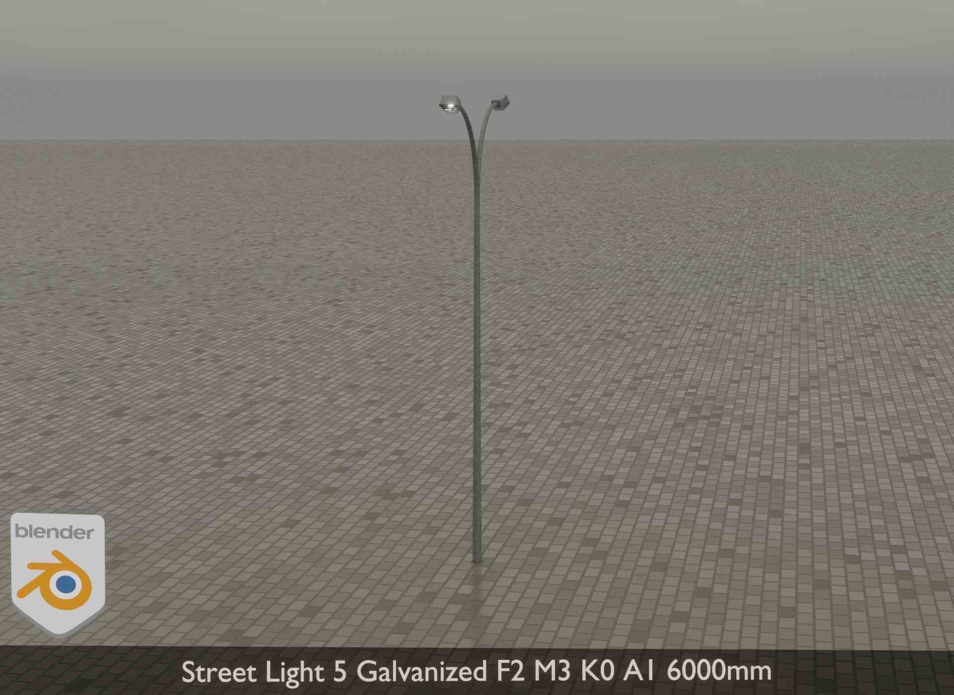 Street Light 5 Galvanized F2 M3 K0 A1 6000mm Low-poly 3D model_21
