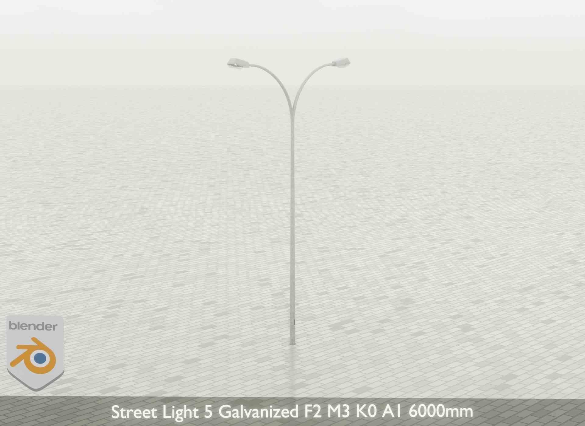 Street Light 5 Galvanized F2 M3 K0 A1 6000mm Low-poly 3D model_36