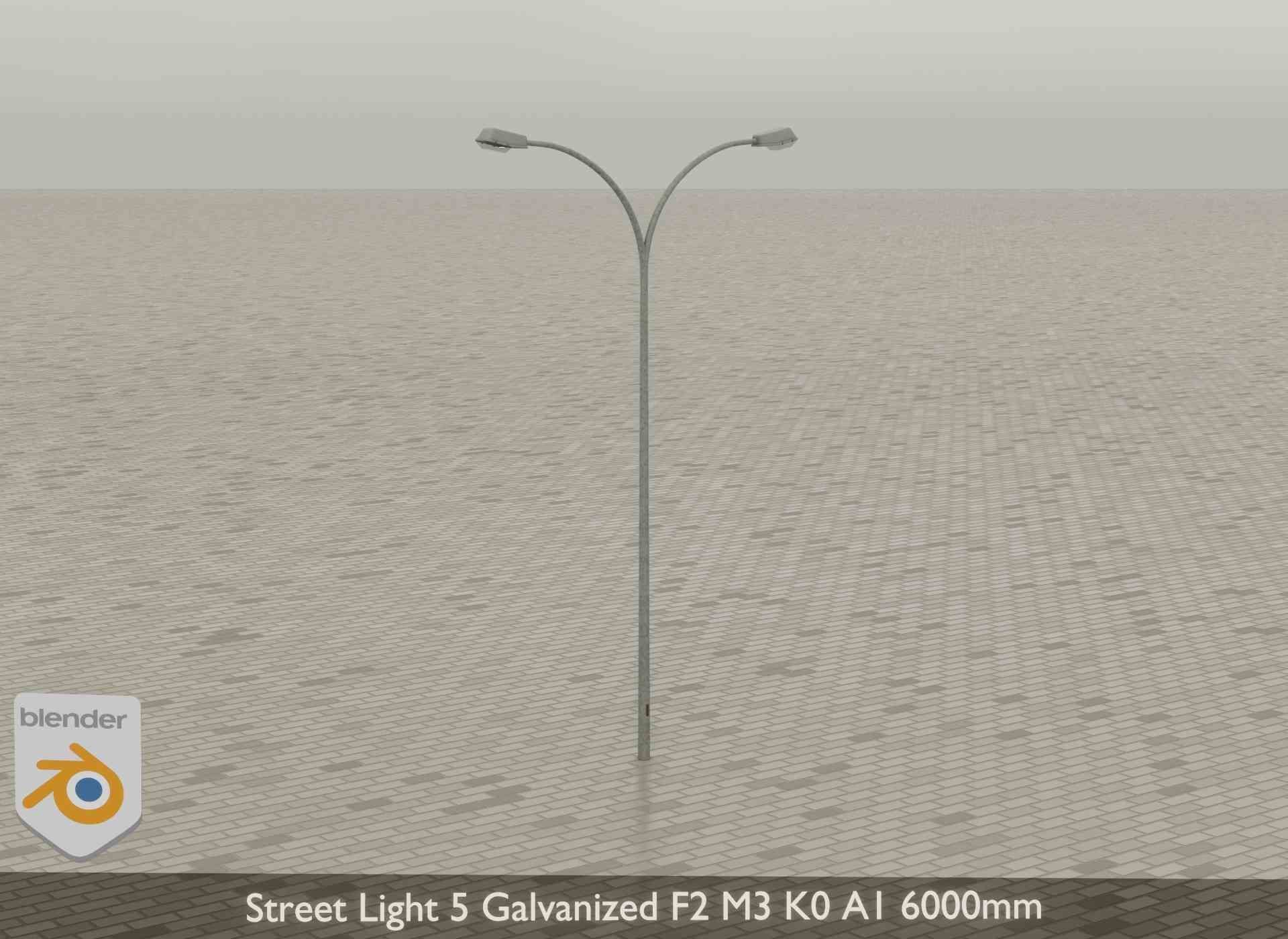 Street Light 5 Galvanized F2 M3 K0 A1 6000mm Low-poly 3D model_24
