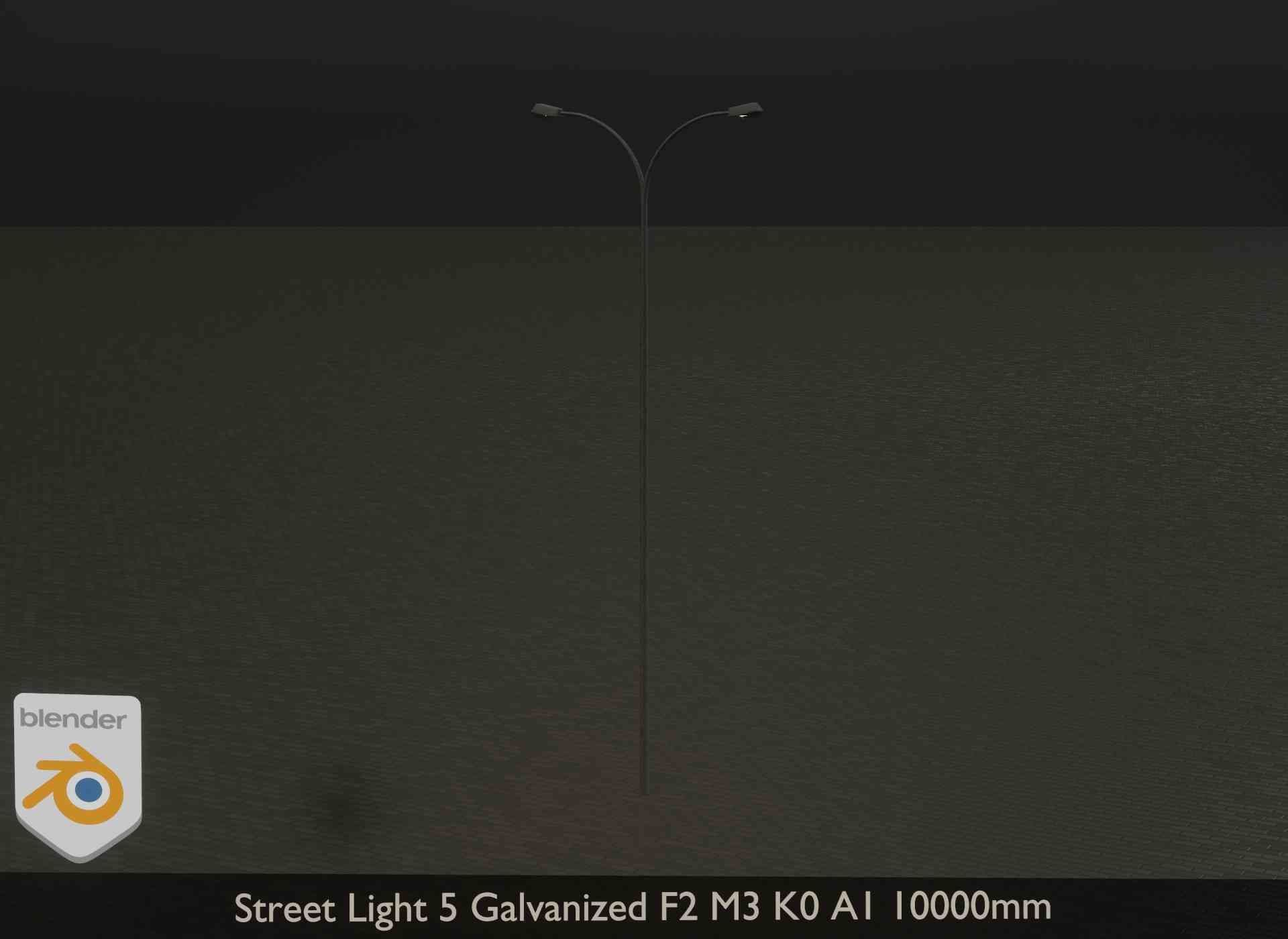 Street Light 5 Galvanized F2 M3 K0 A1 10000mm Low-poly 3D model_15