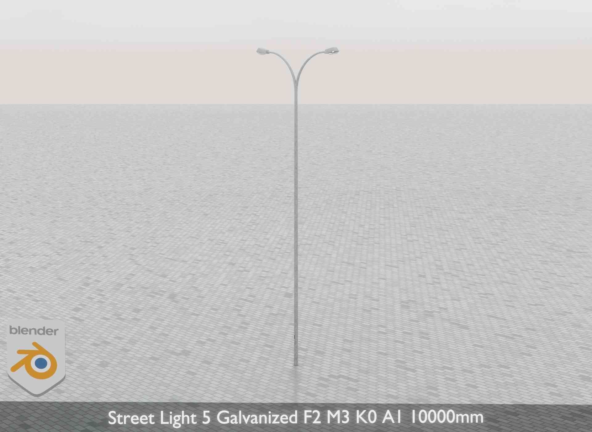 Street Light 5 Galvanized F2 M3 K0 A1 10000mm Low-poly 3D model_42