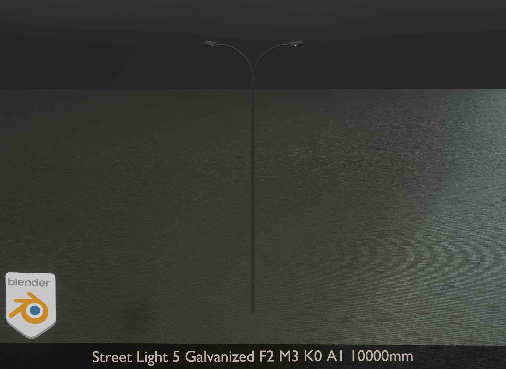 Street Light 5 Galvanized F2 M3 K0 A1 10000mm Low-poly 3D model_14