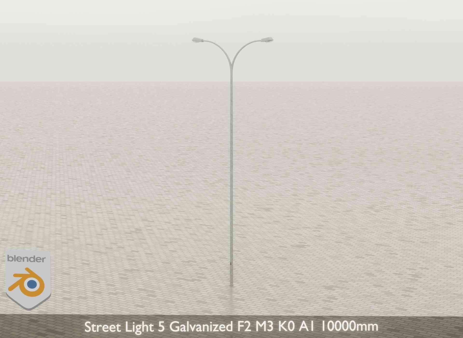 Street Light 5 Galvanized F2 M3 K0 A1 10000mm Low-poly 3D model_28