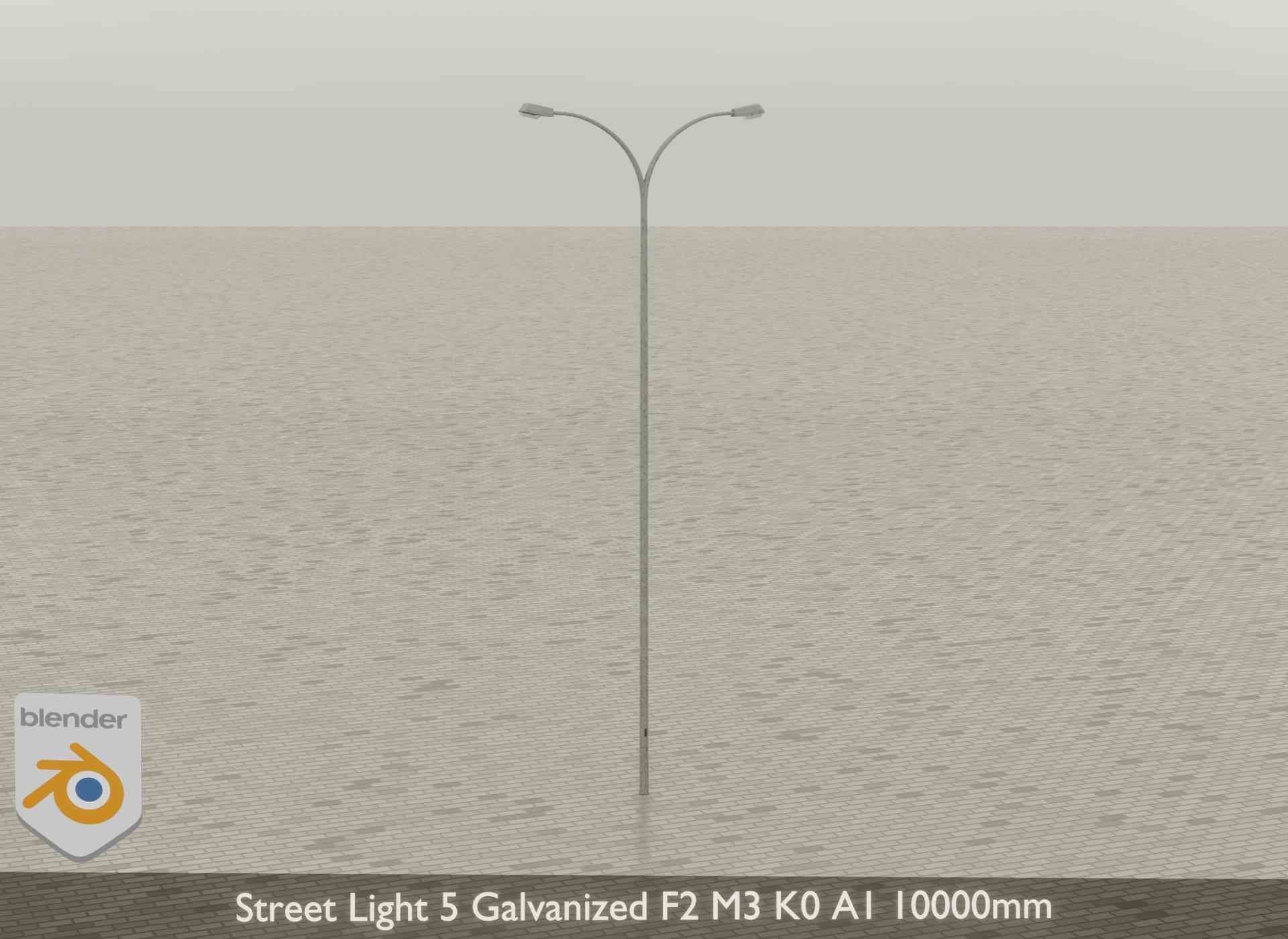 Street Light 5 Galvanized F2 M3 K0 A1 10000mm Low-poly 3D model_24