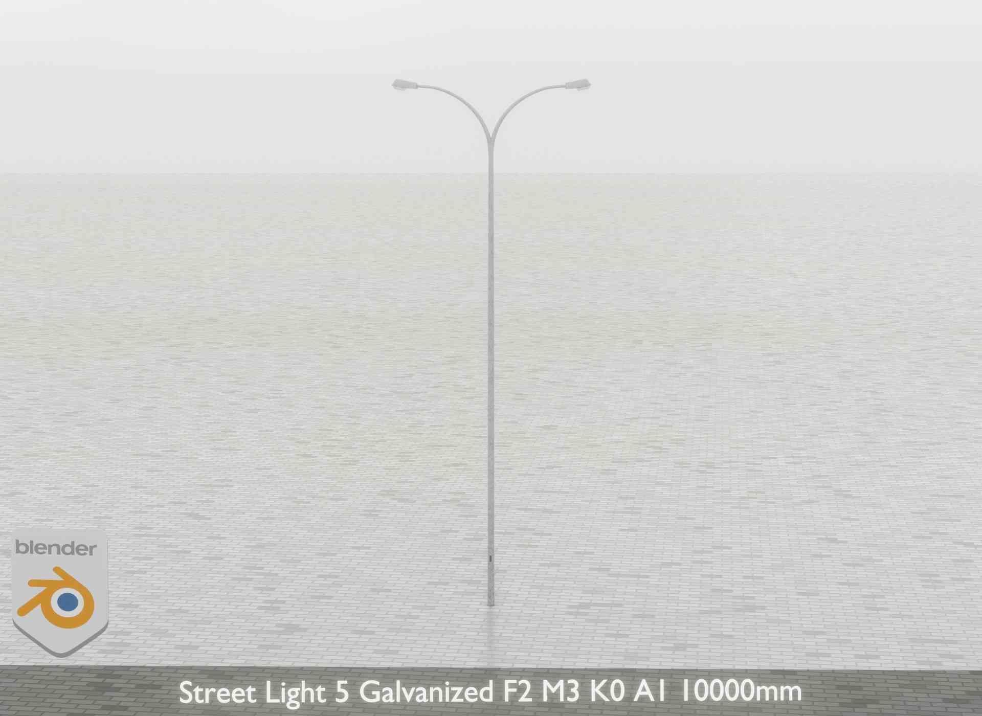 Street Light 5 Galvanized F2 M3 K0 A1 10000mm Low-poly 3D model_39