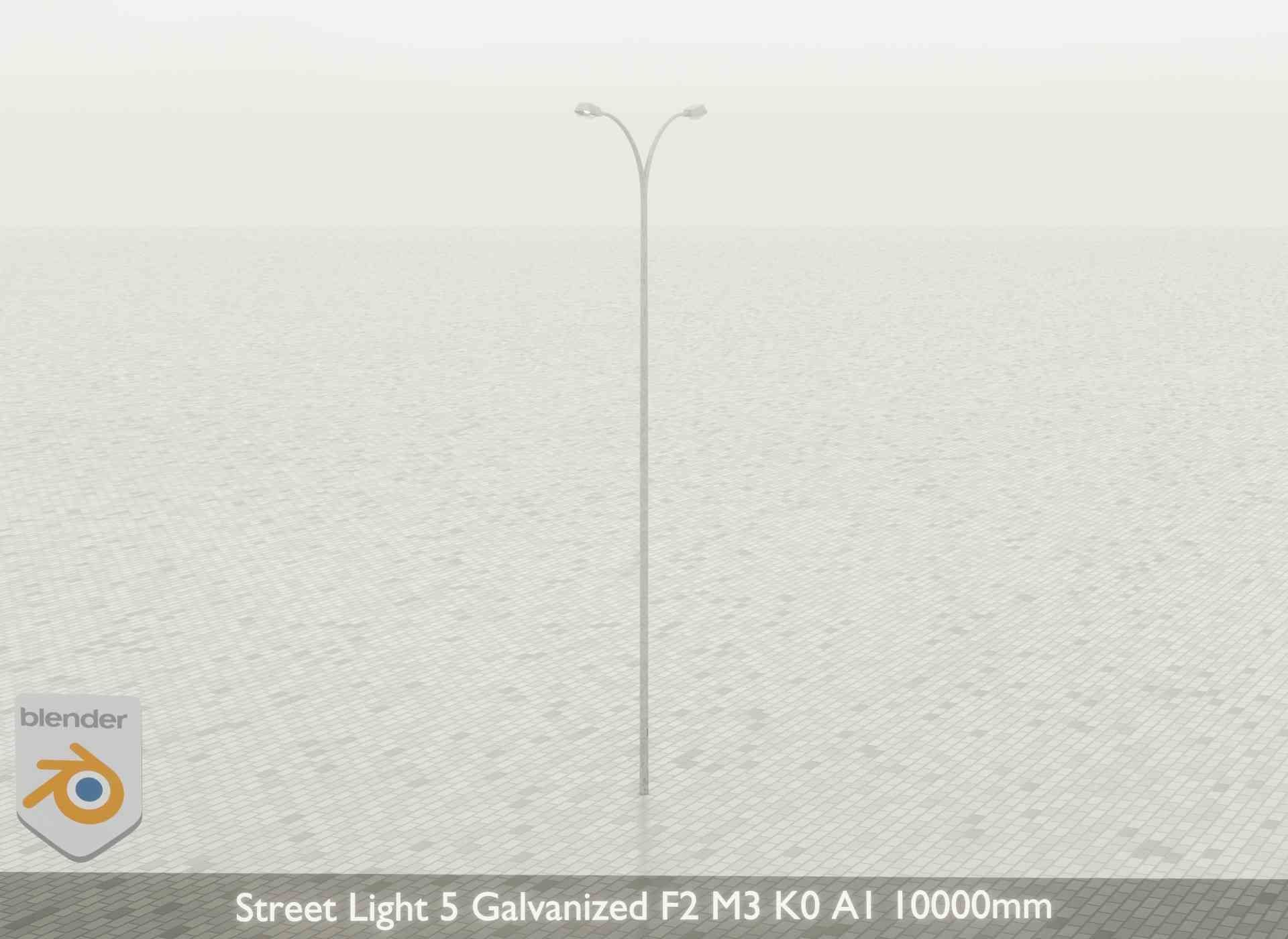 Street Light 5 Galvanized F2 M3 K0 A1 10000mm Low-poly 3D model_34