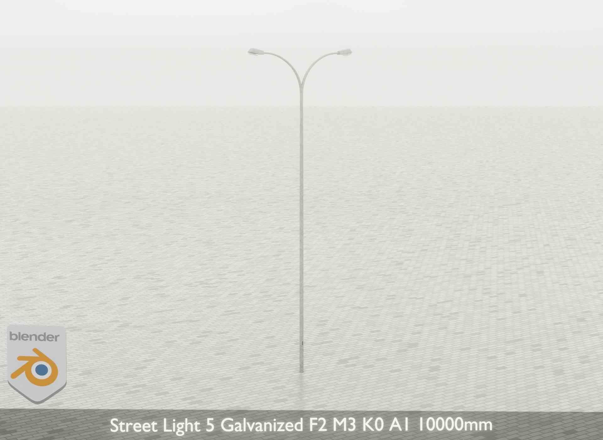 Street Light 5 Galvanized F2 M3 K0 A1 10000mm Low-poly 3D model_36