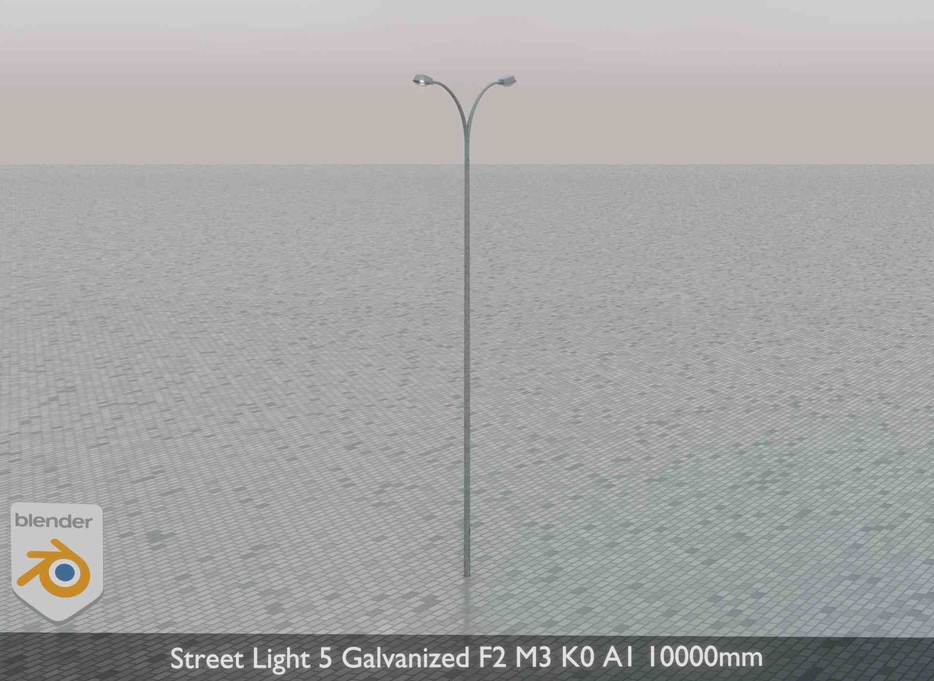 Street Light 5 Galvanized F2 M3 K0 A1 10000mm Low-poly 3D model_47