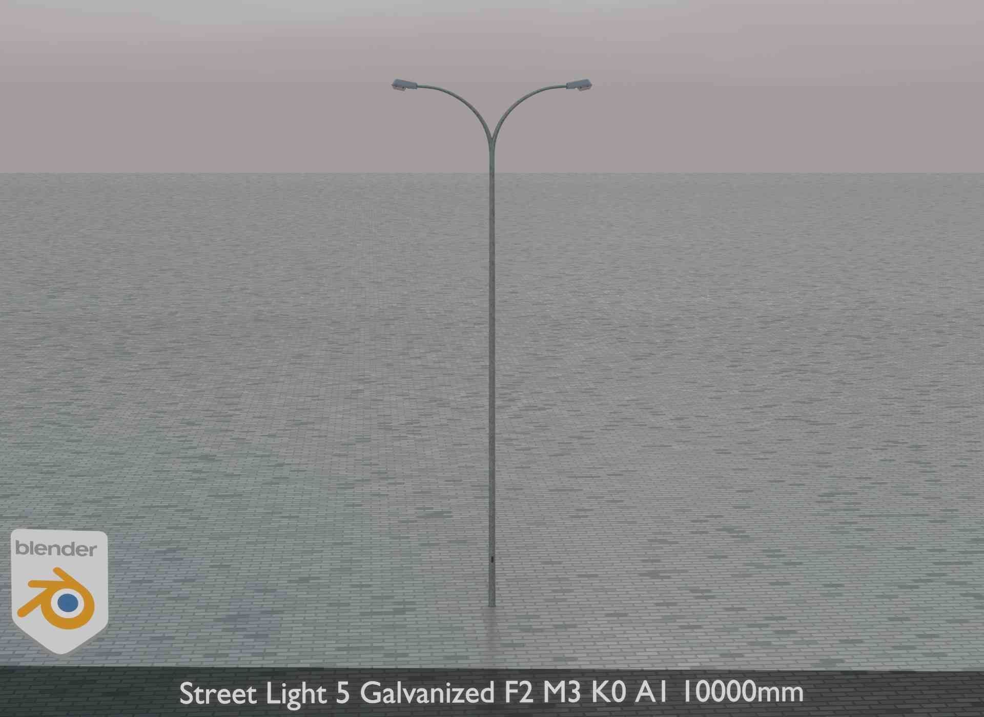 Street Light 5 Galvanized F2 M3 K0 A1 10000mm Low-poly 3D model_51