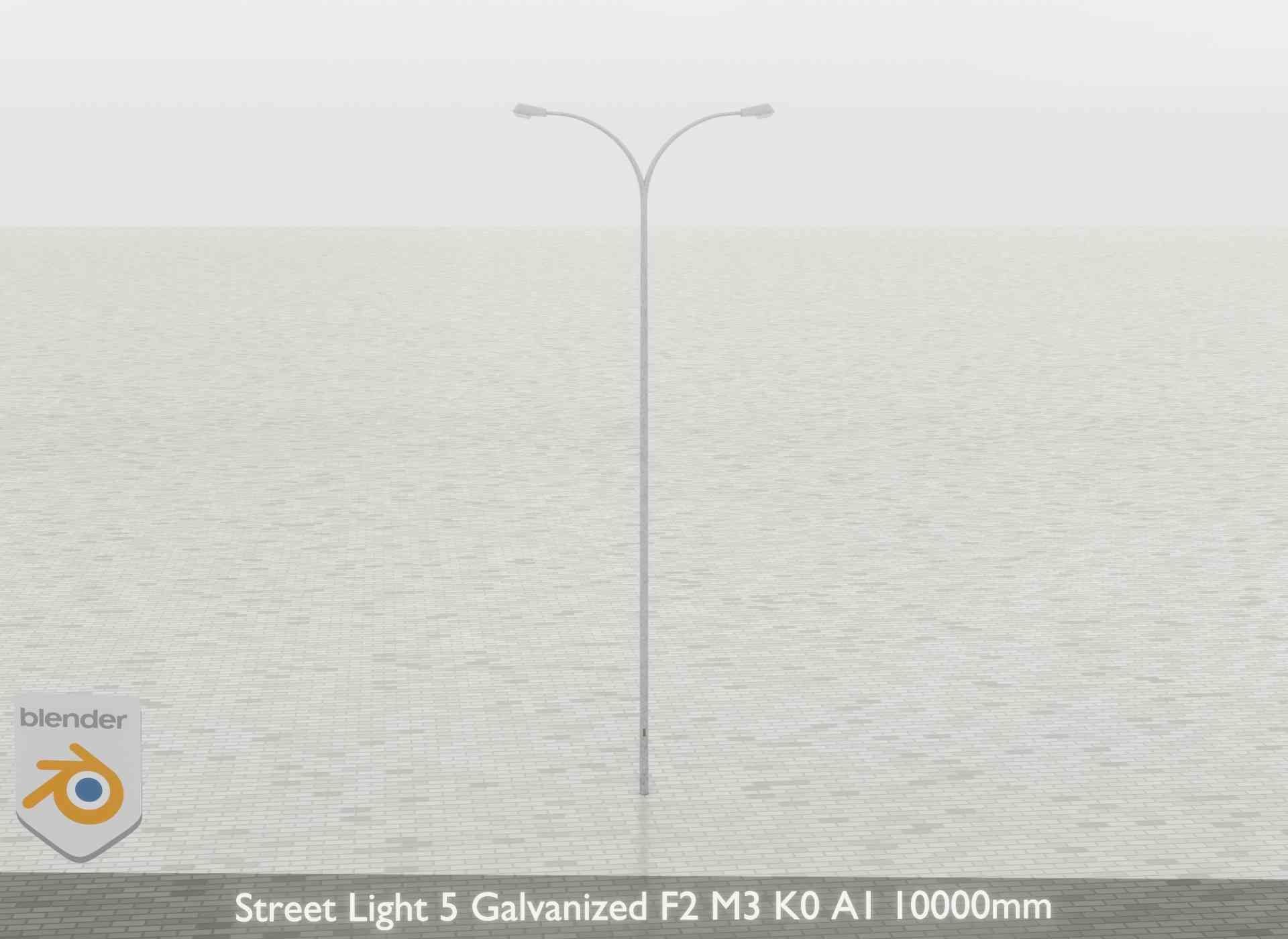 Street Light 5 Galvanized F2 M3 K0 A1 10000mm Low-poly 3D model_38
