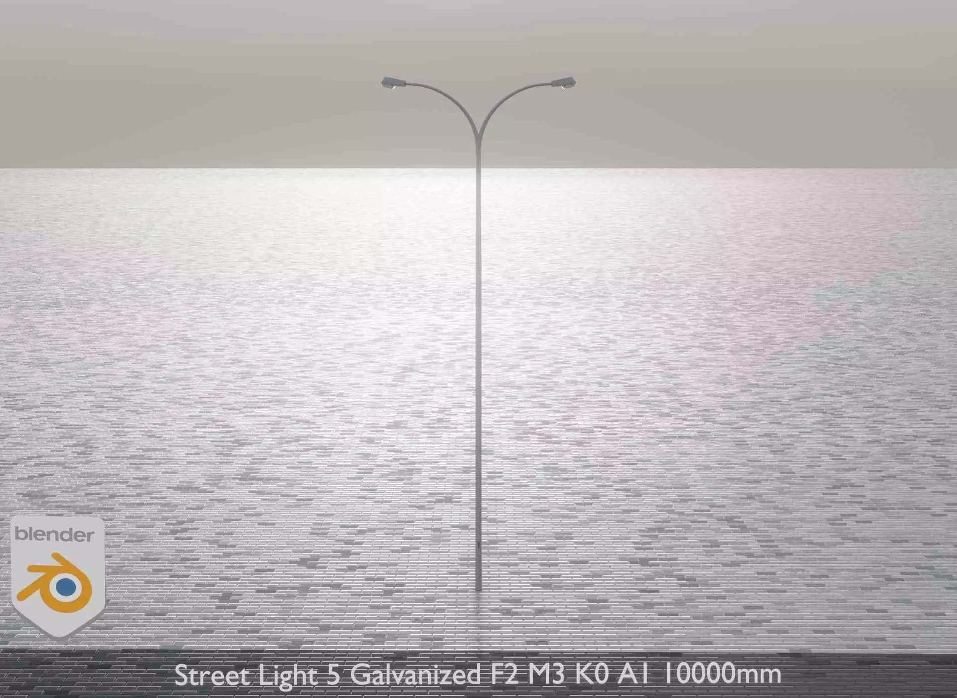 Street Light 5 Galvanized F2 M3 K0 A1 10000mm Low-poly 3D model_0