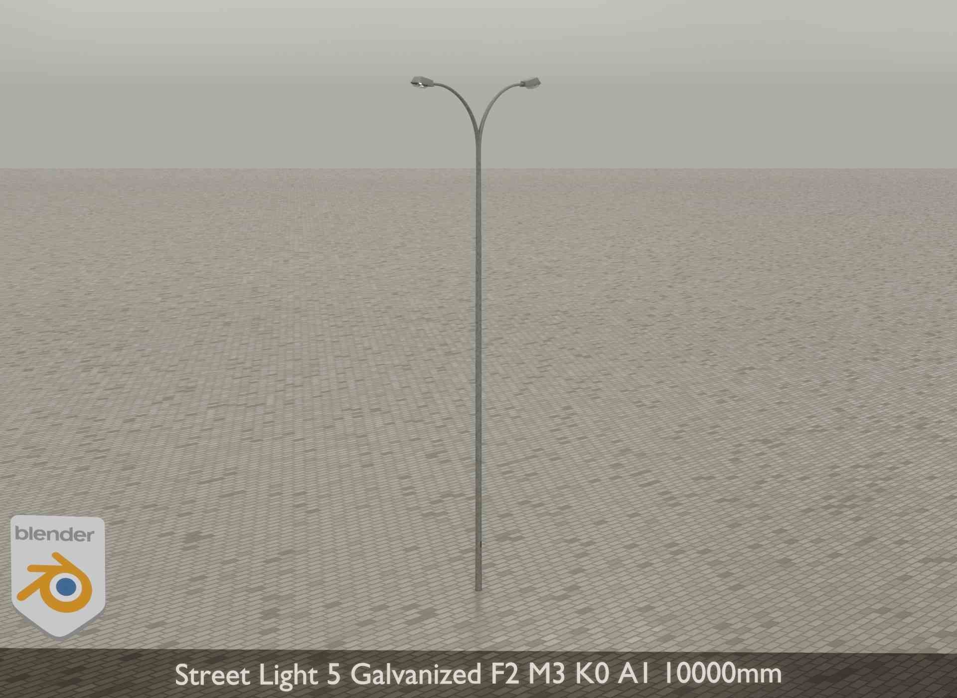 Street Light 5 Galvanized F2 M3 K0 A1 10000mm Low-poly 3D model_22