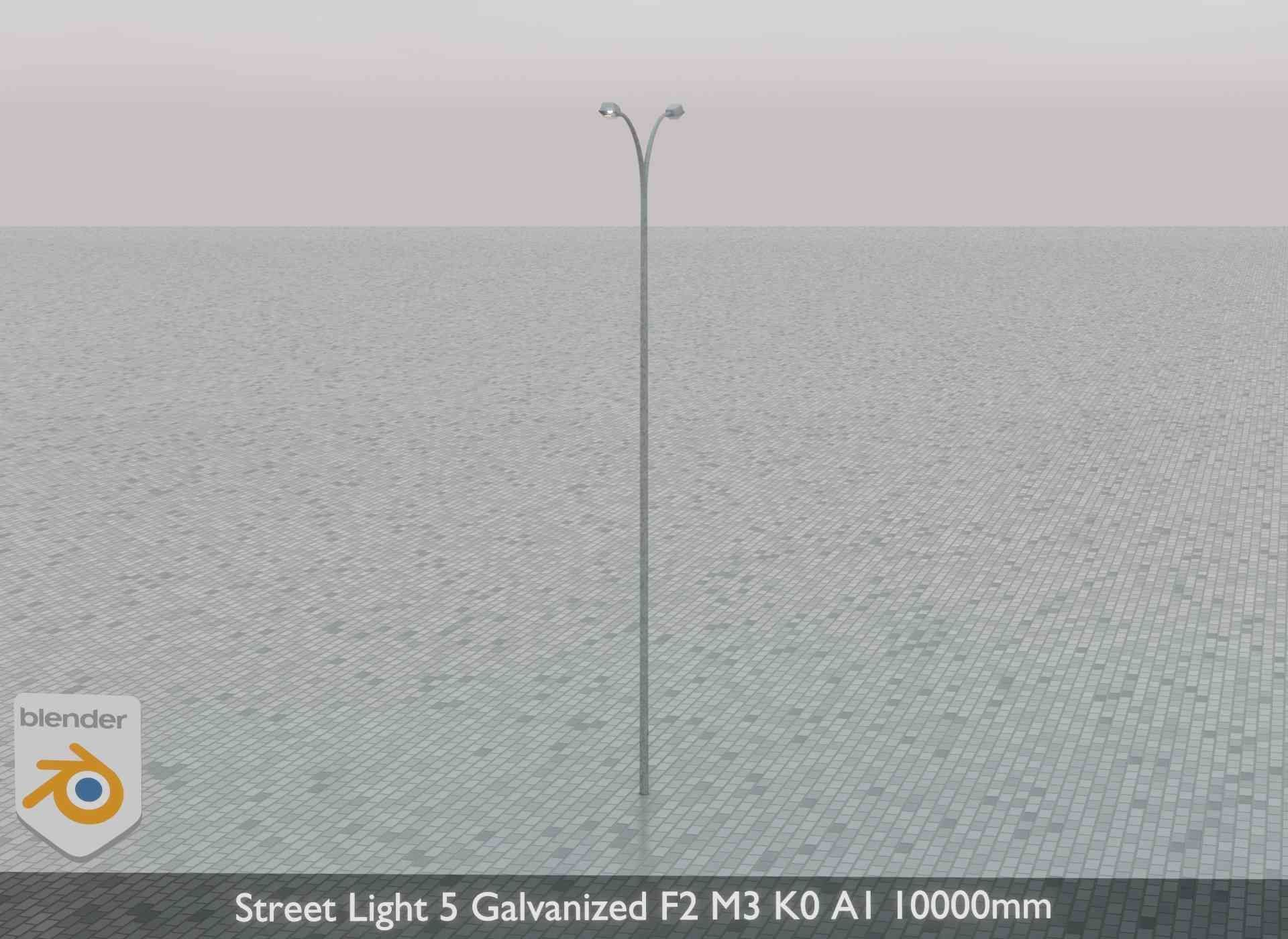 Street Light 5 Galvanized F2 M3 K0 A1 10000mm Low-poly 3D model_46