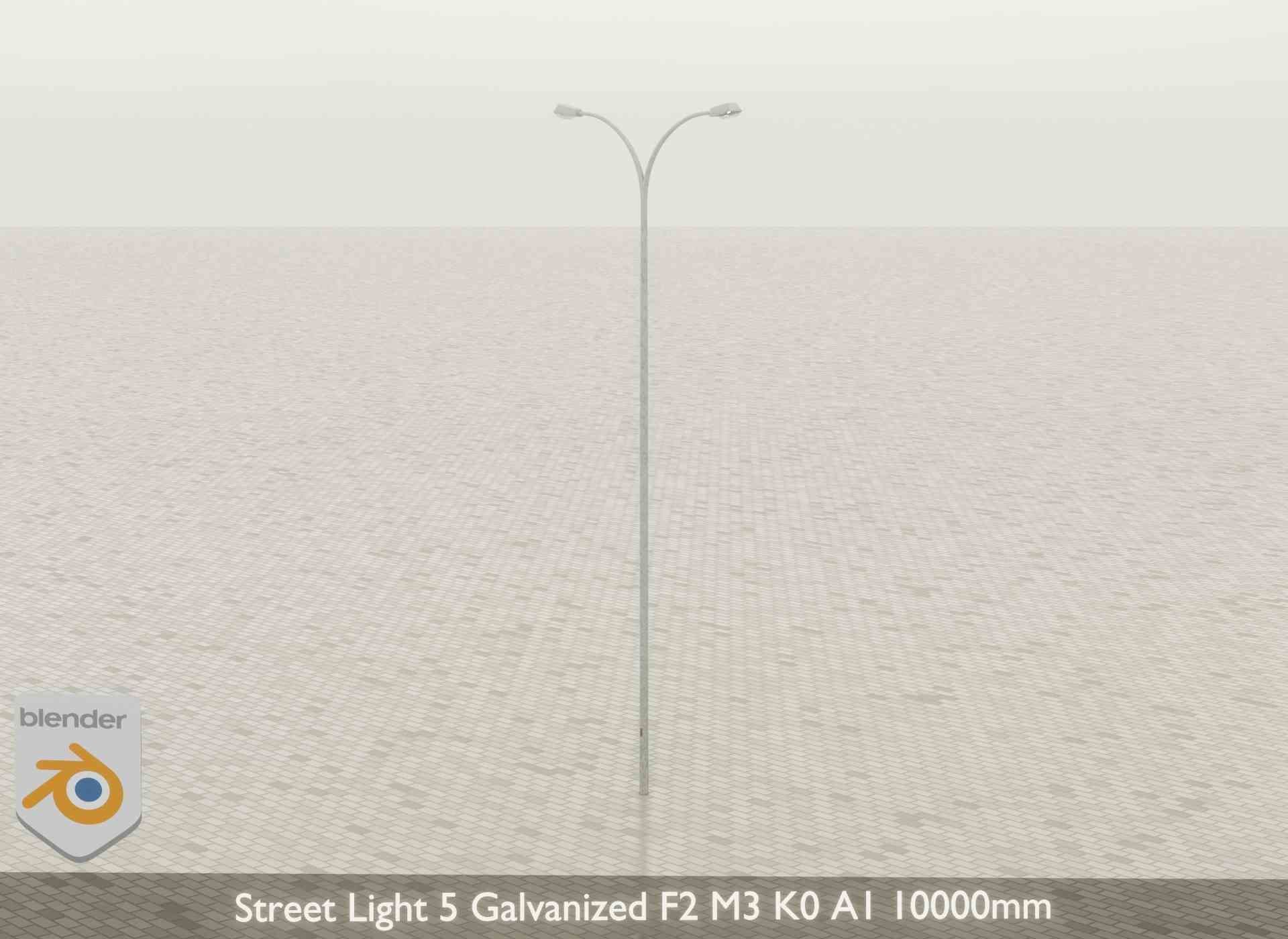 Street Light 5 Galvanized F2 M3 K0 A1 10000mm Low-poly 3D model_29