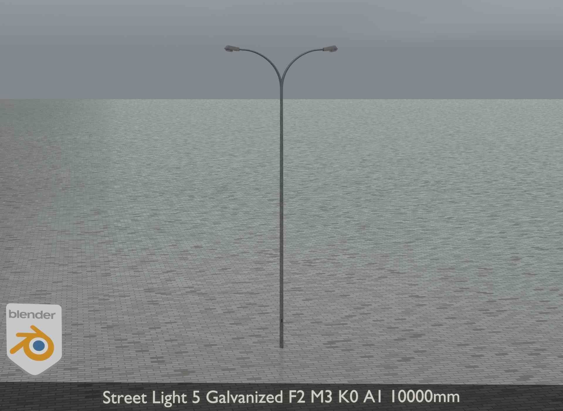 Street Light 5 Galvanized F2 M3 K0 A1 10000mm Low-poly 3D model_12