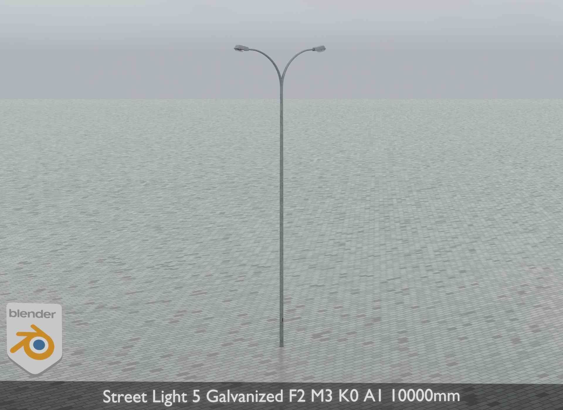 Street Light 5 Galvanized F2 M3 K0 A1 10000mm Low-poly 3D model_10