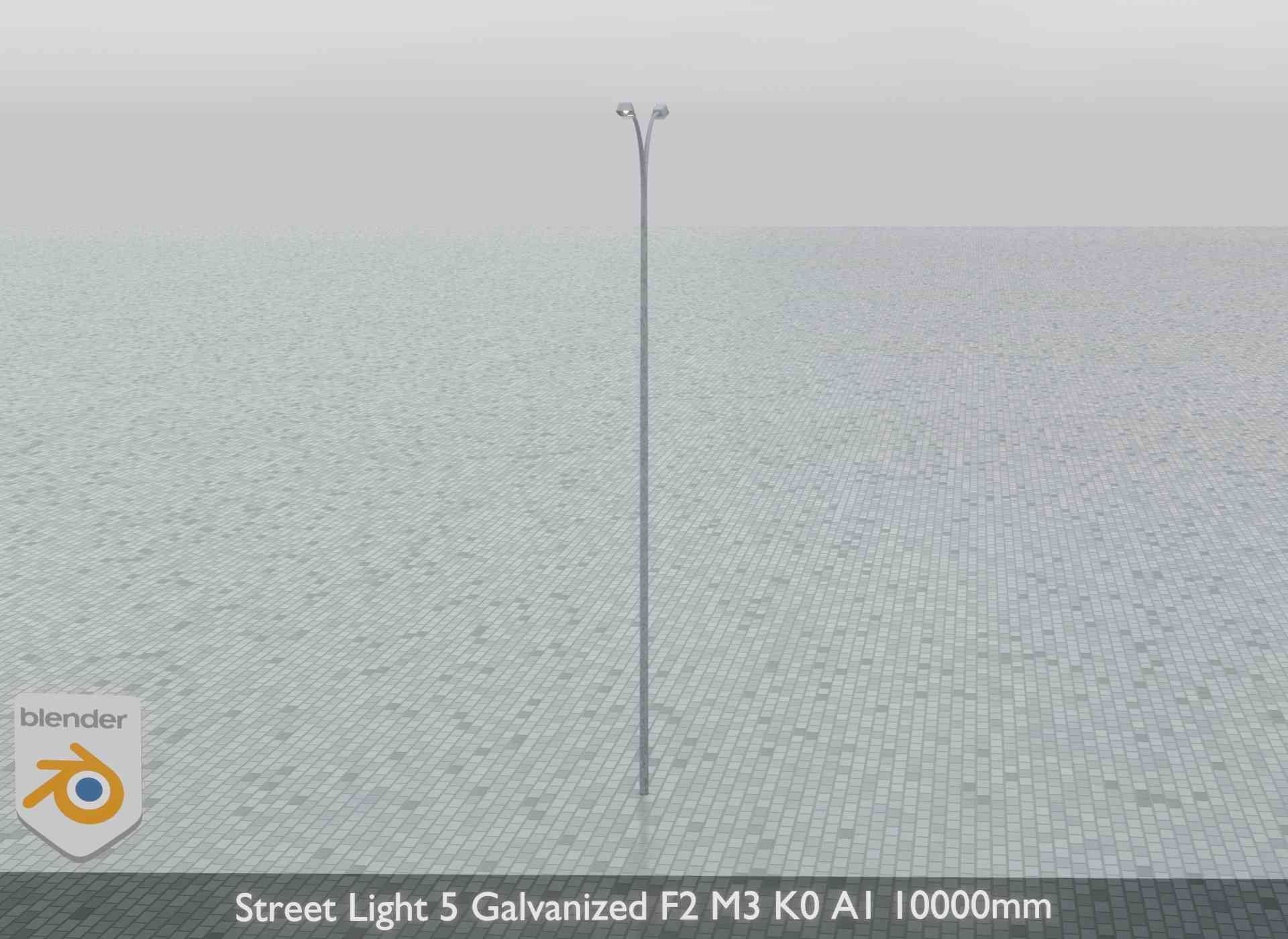Street Light 5 Galvanized F2 M3 K0 A1 10000mm Low-poly 3D model_7