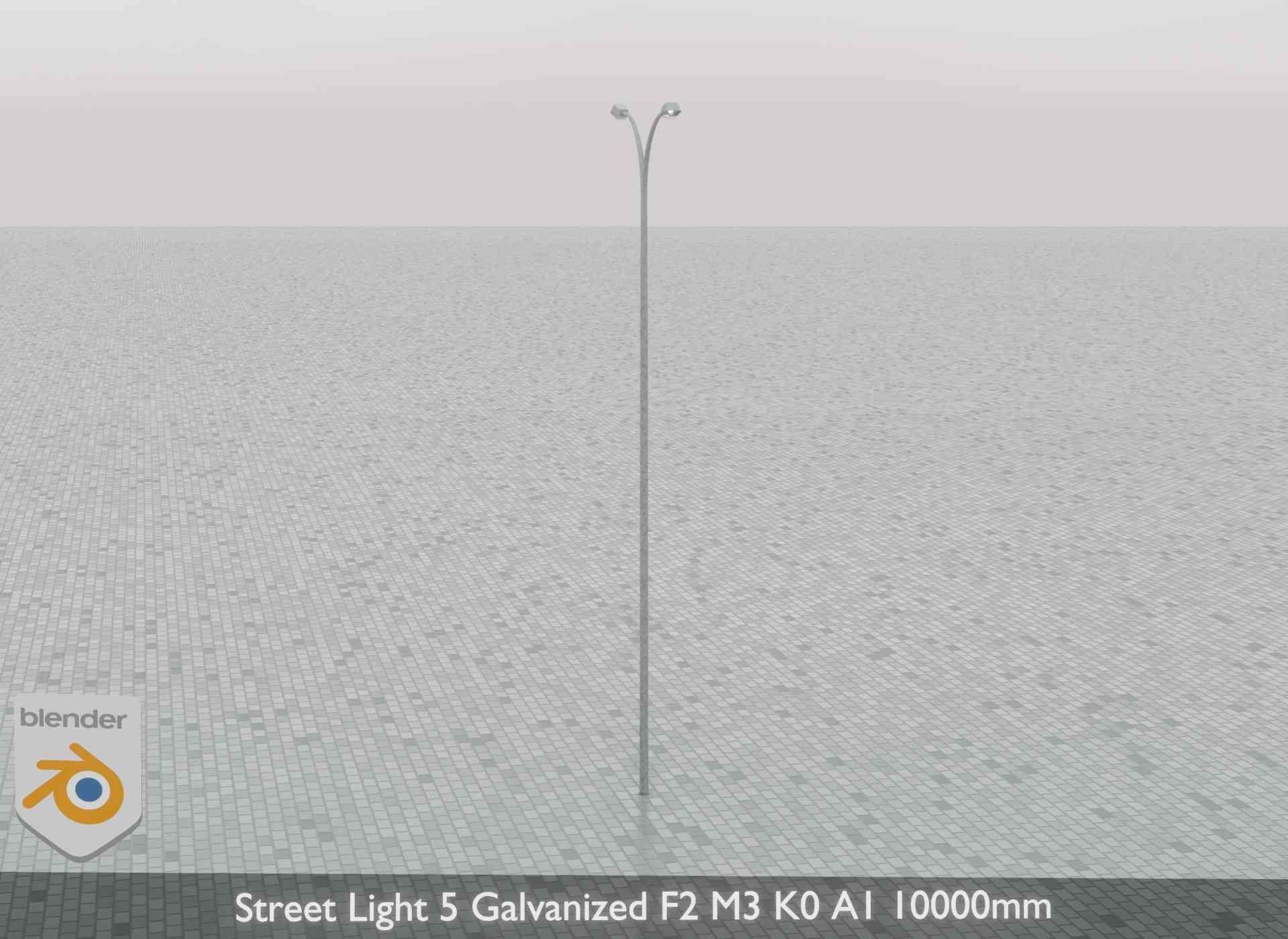 Street Light 5 Galvanized F2 M3 K0 A1 10000mm Low-poly 3D model_44