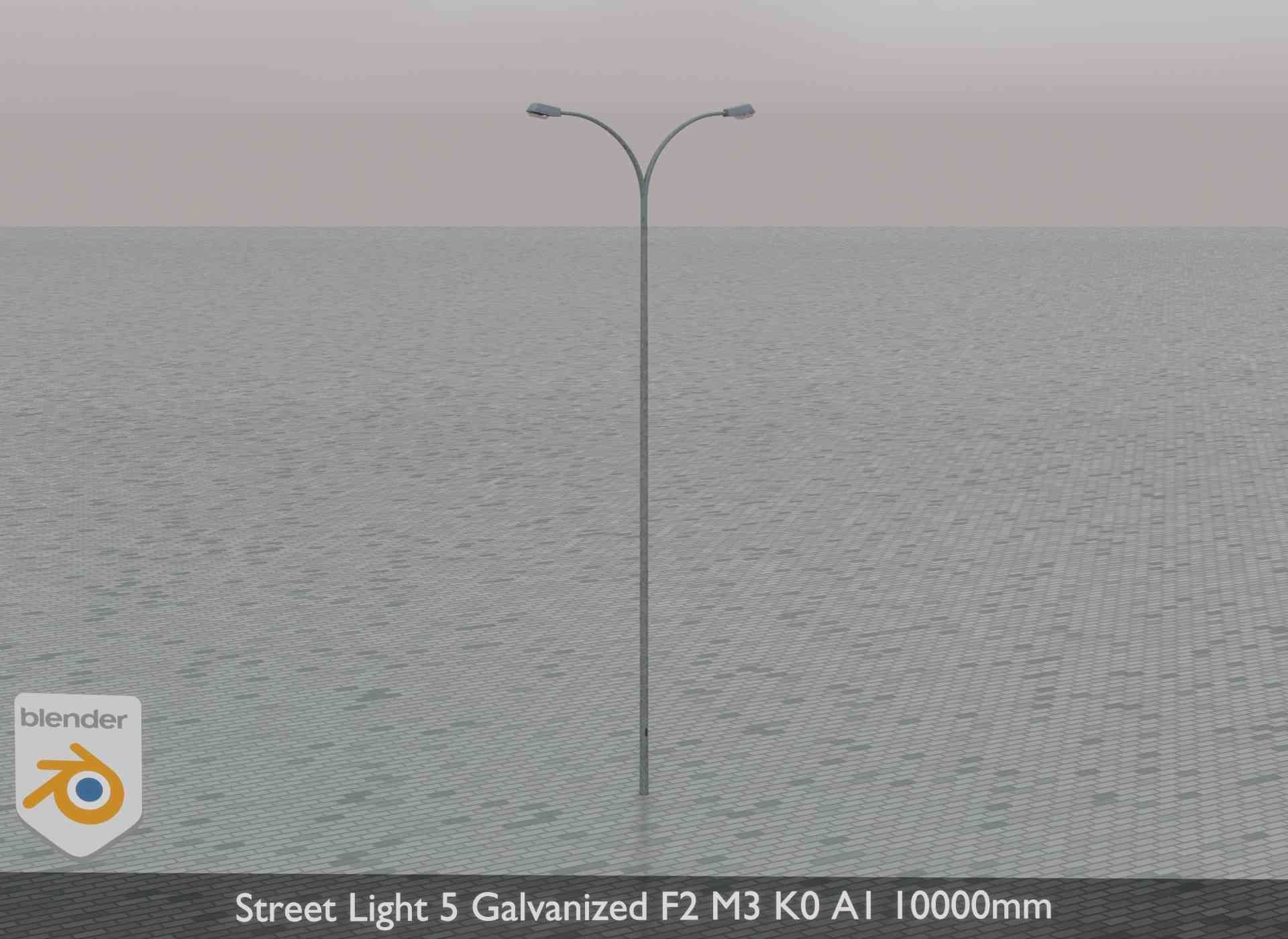 Street Light 5 Galvanized F2 M3 K0 A1 10000mm Low-poly 3D model_49
