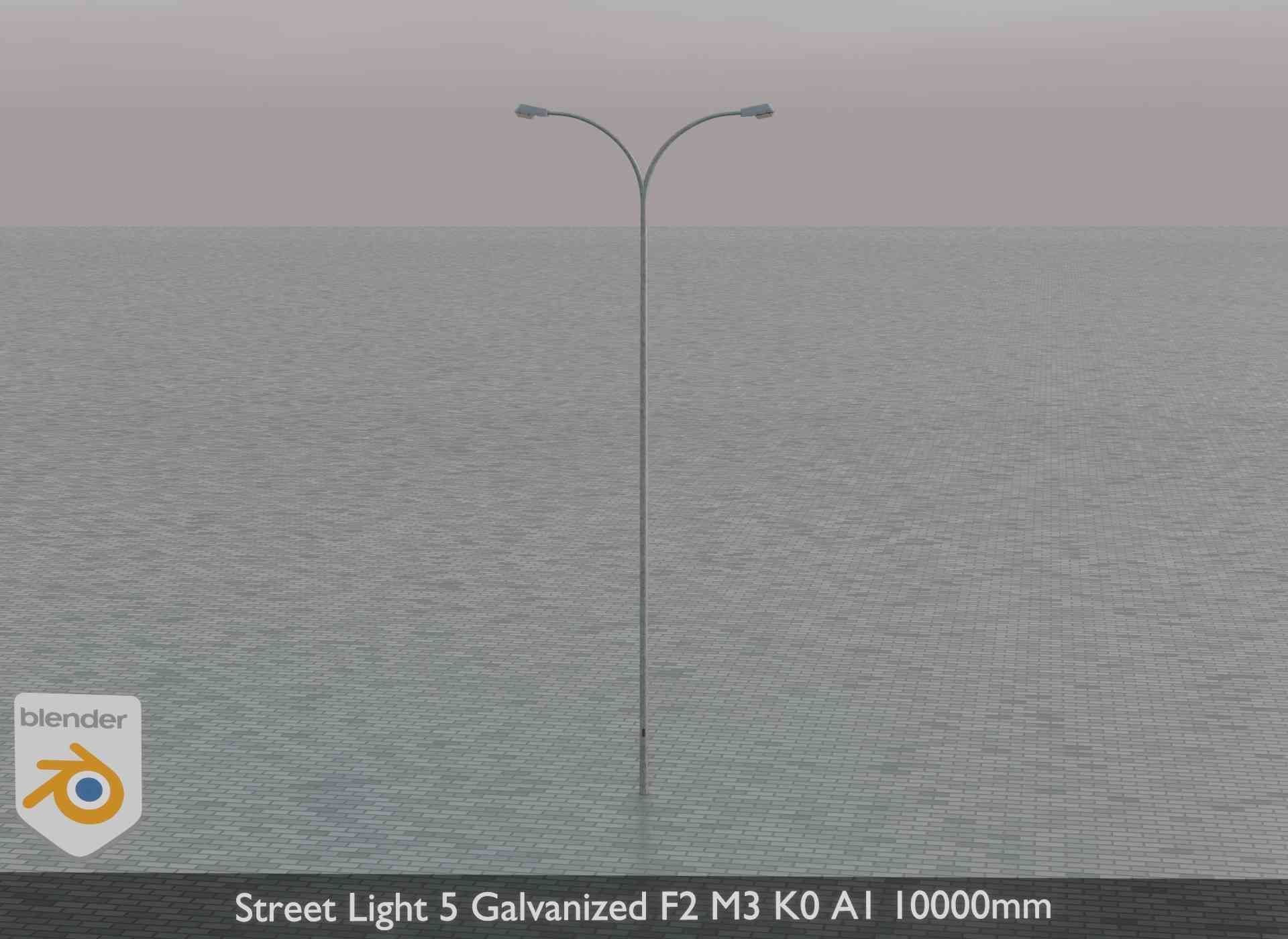 Street Light 5 Galvanized F2 M3 K0 A1 10000mm Low-poly 3D model_52