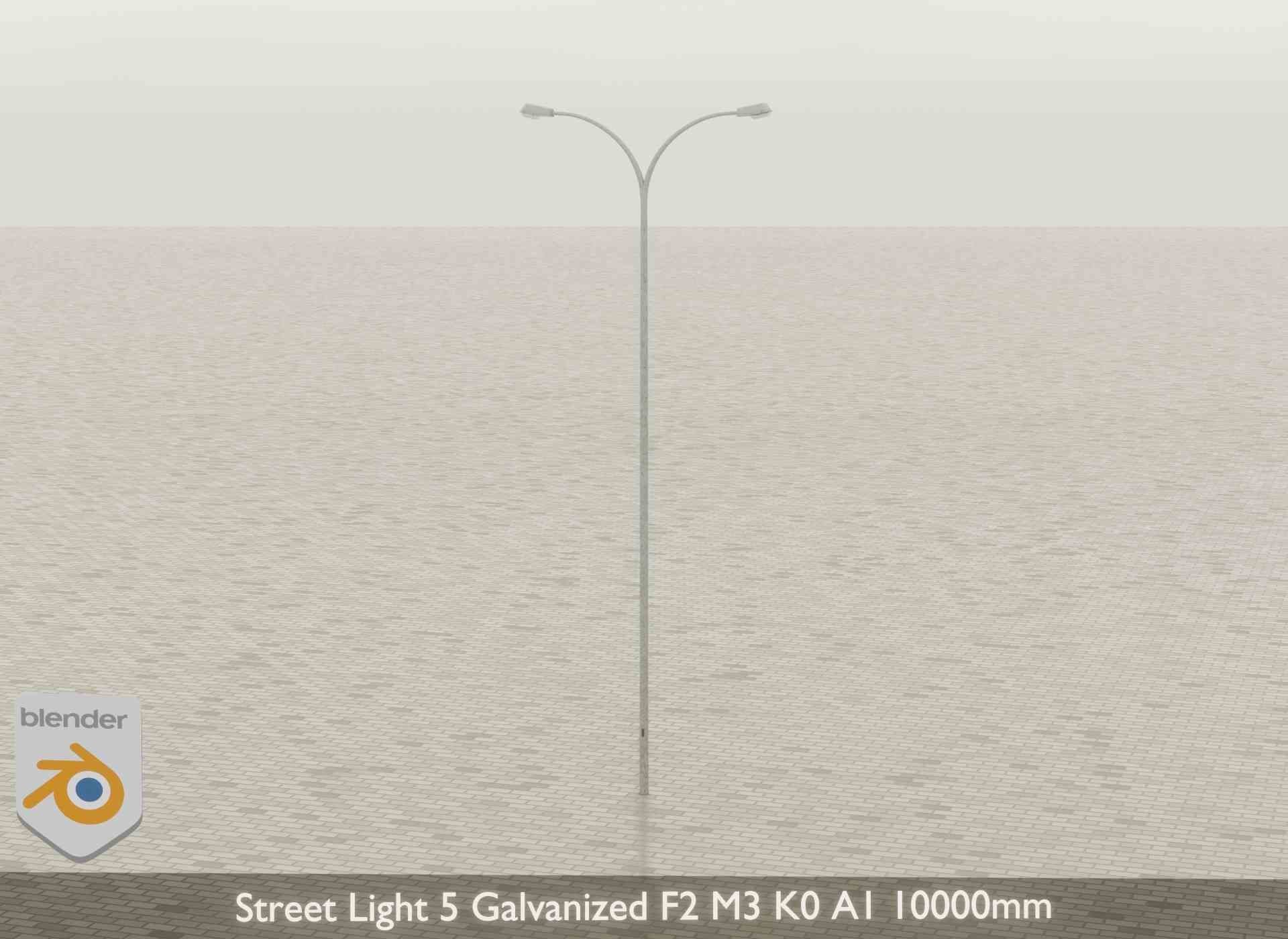 Street Light 5 Galvanized F2 M3 K0 A1 10000mm Low-poly 3D model_27