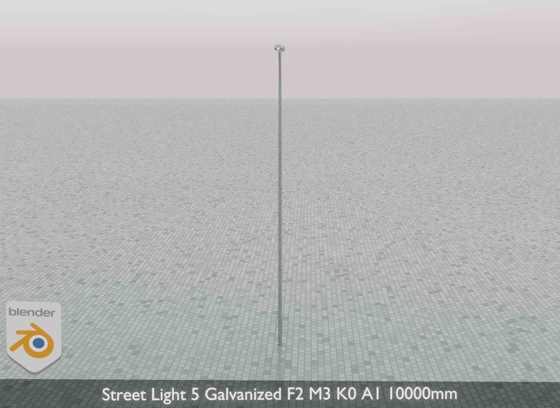 Street Light 5 Galvanized F2 M3 K0 A1 10000mm Low-poly 3D model_45