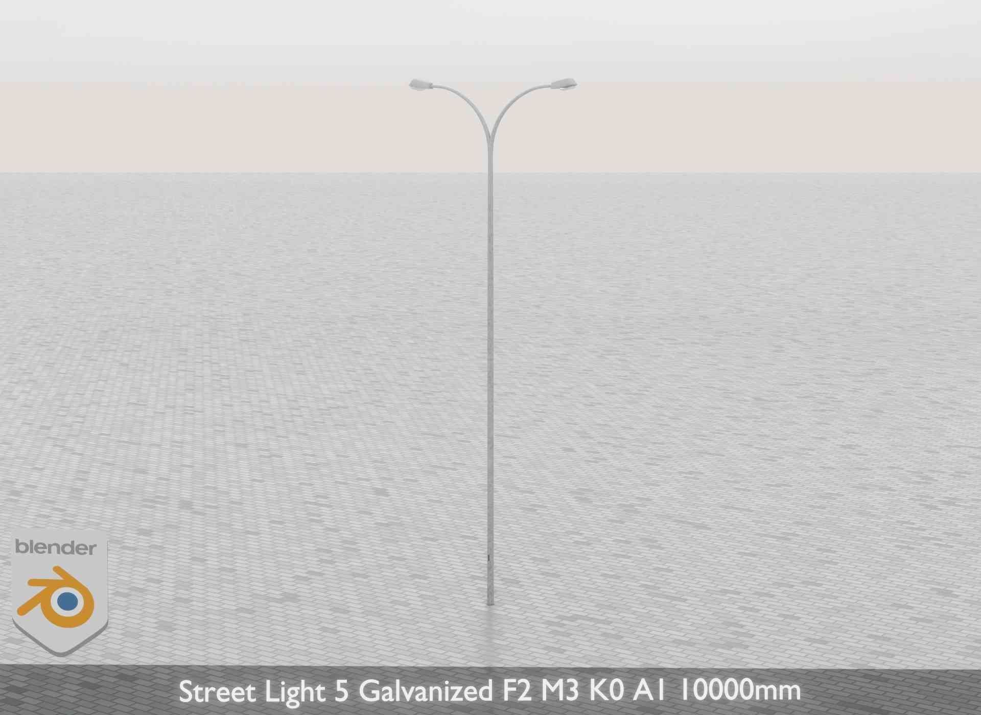 Street Light 5 Galvanized F2 M3 K0 A1 10000mm Low-poly 3D model_41