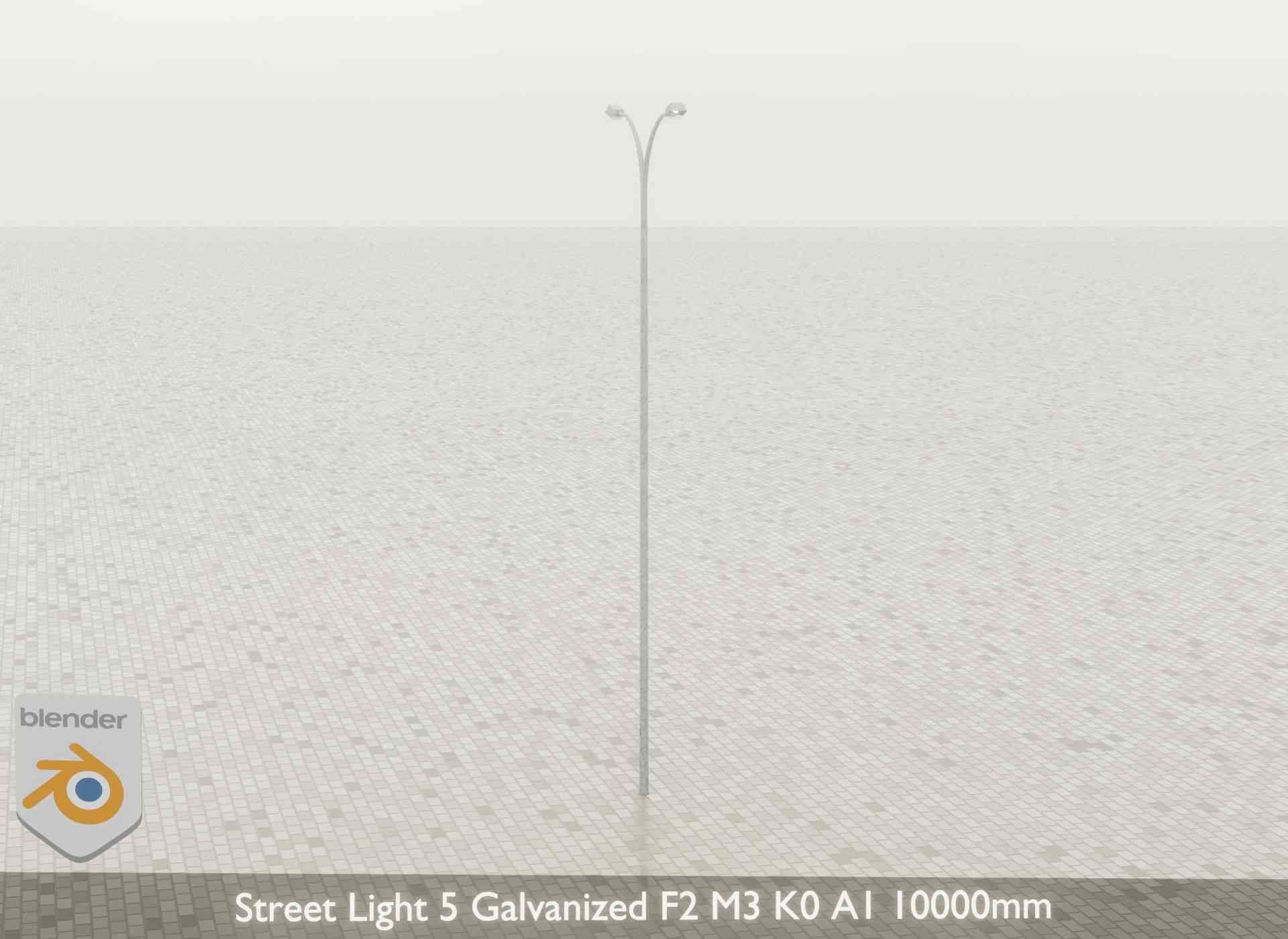 Street Light 5 Galvanized F2 M3 K0 A1 10000mm Low-poly 3D model_31