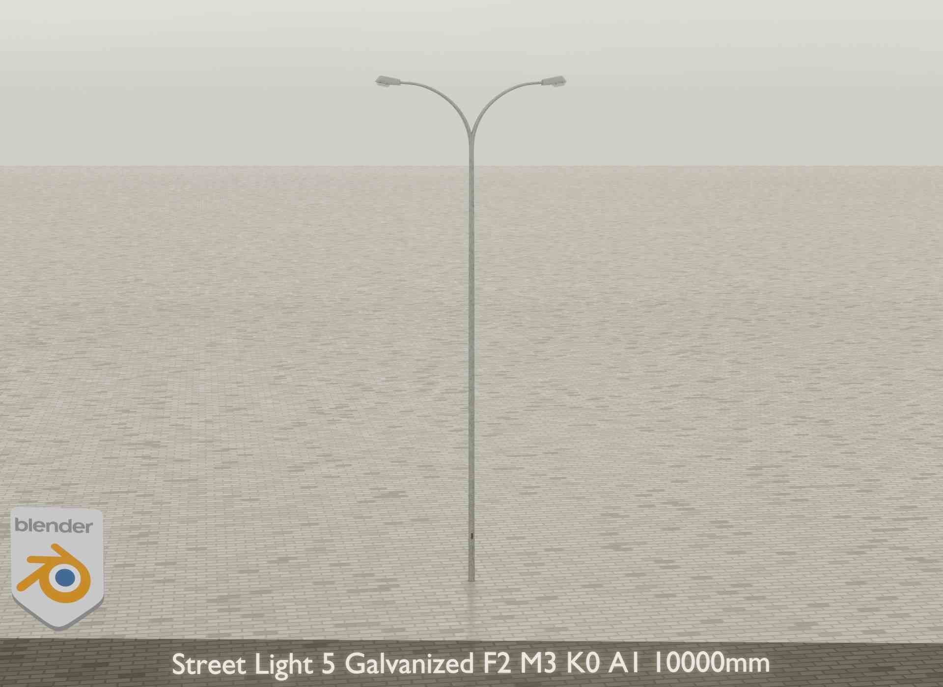 Street Light 5 Galvanized F2 M3 K0 A1 10000mm Low-poly 3D model_25