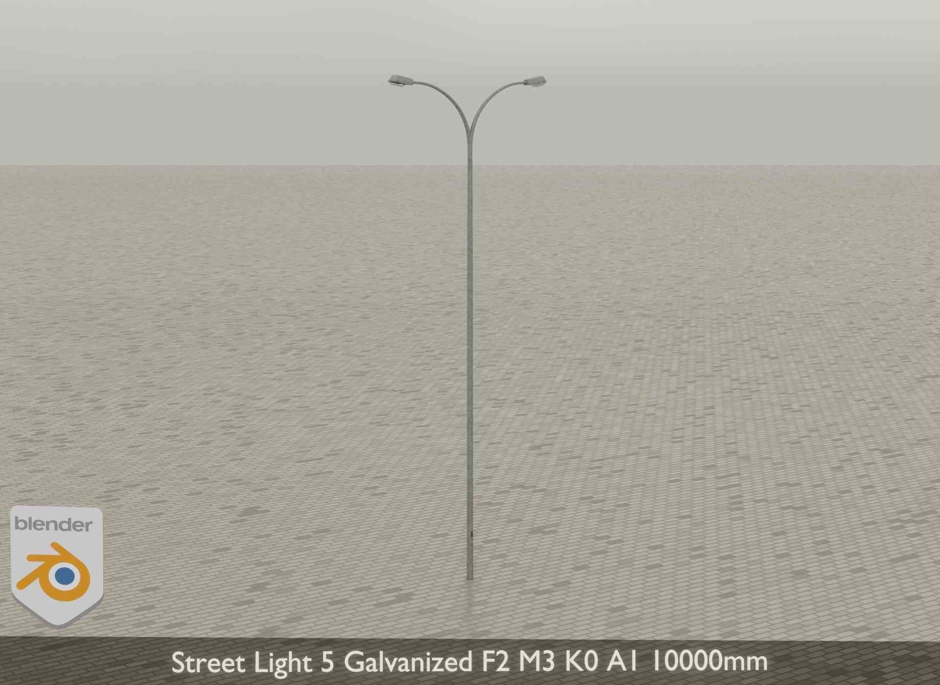 Street Light 5 Galvanized F2 M3 K0 A1 10000mm Low-poly 3D model_23