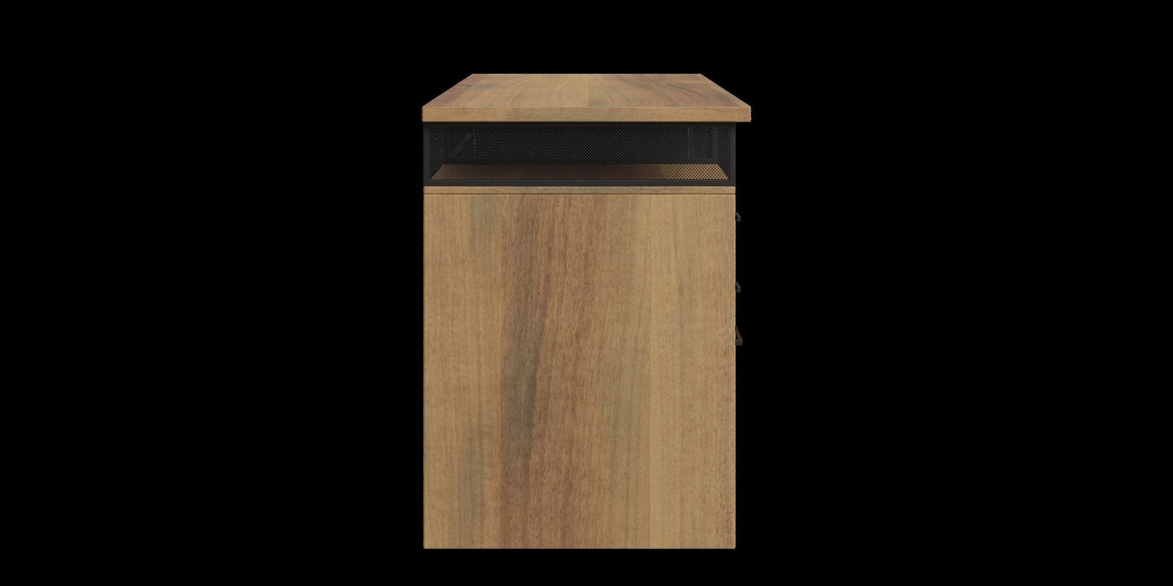 Metal And Wood 3 Drawer Writing Desk 3D model_8