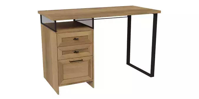 Metal And Wood 3 Drawer Writing Desk