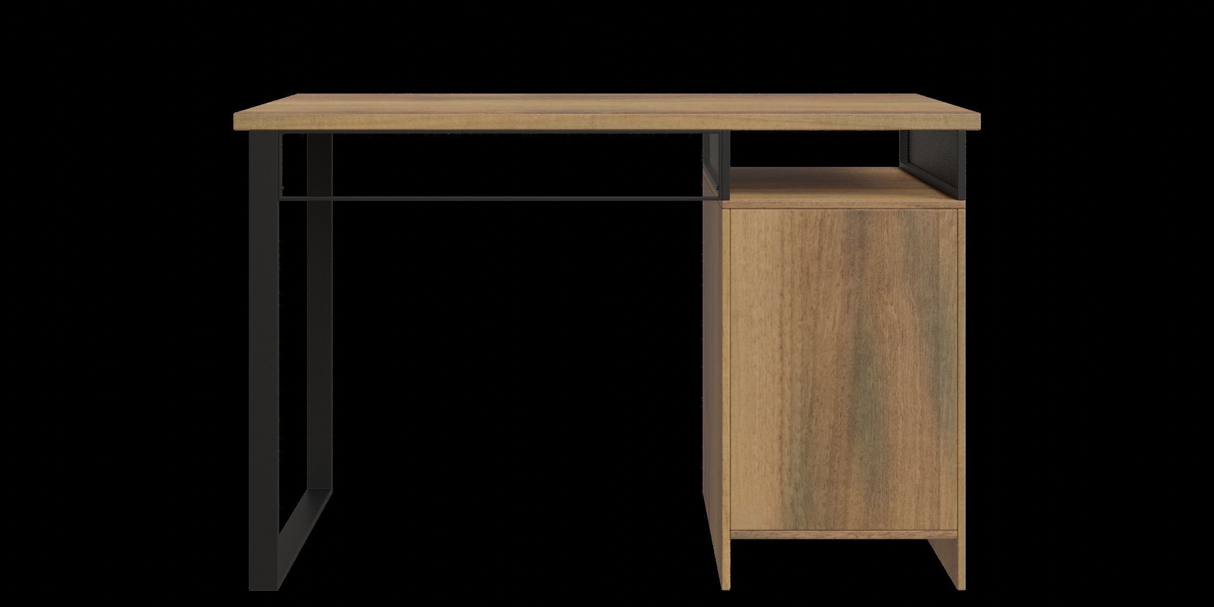 Metal And Wood 3 Drawer Writing Desk 3D model_9