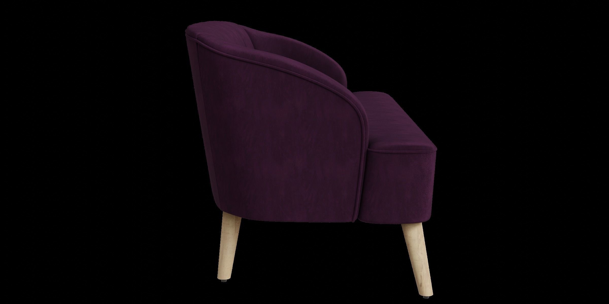 Modern Velvet Sofa 3D model_8
